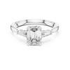Emerald-Cut Diamond Engagement Ring with Trapezoid Side Stones