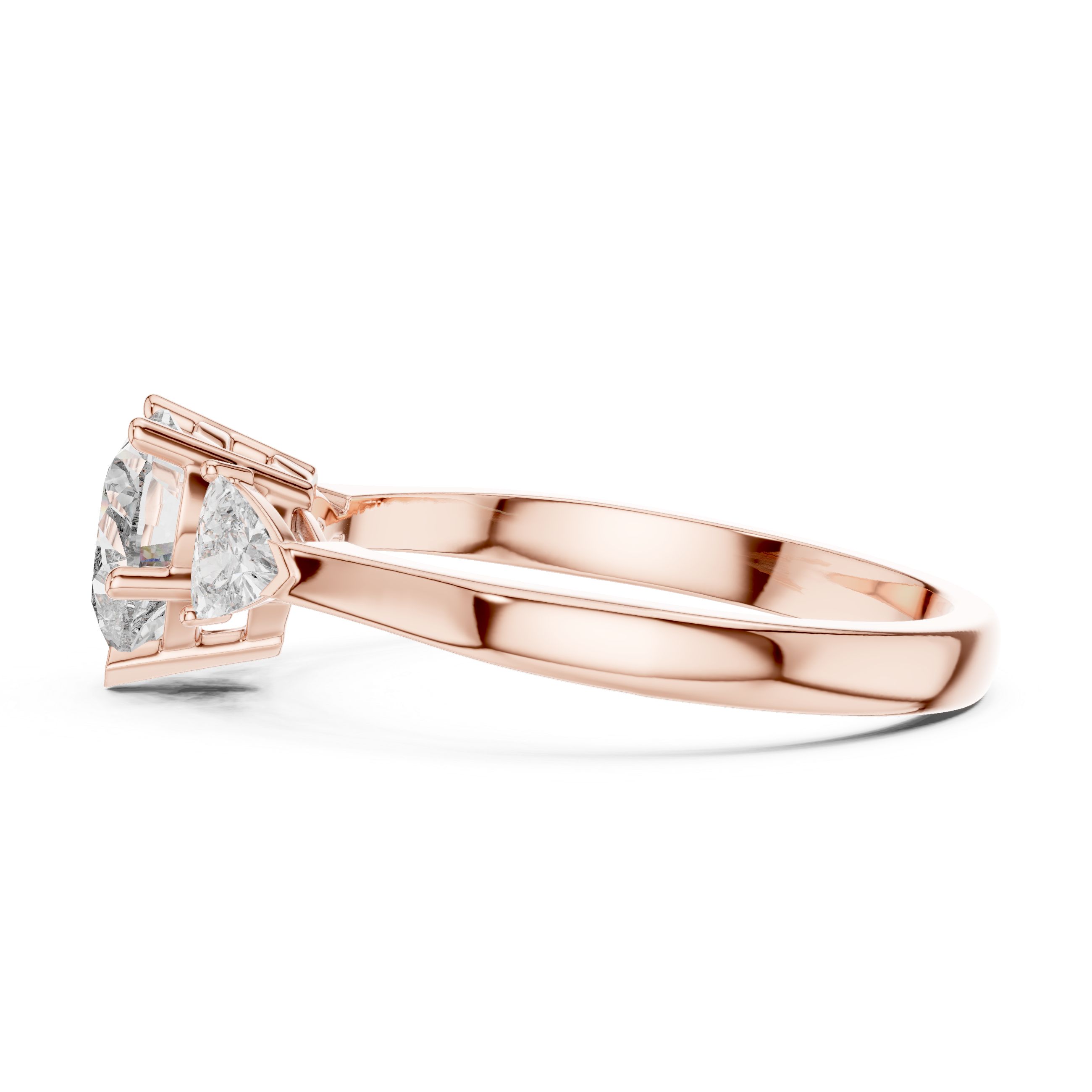 Heart-Cut and Pear Three-Stone Diamond