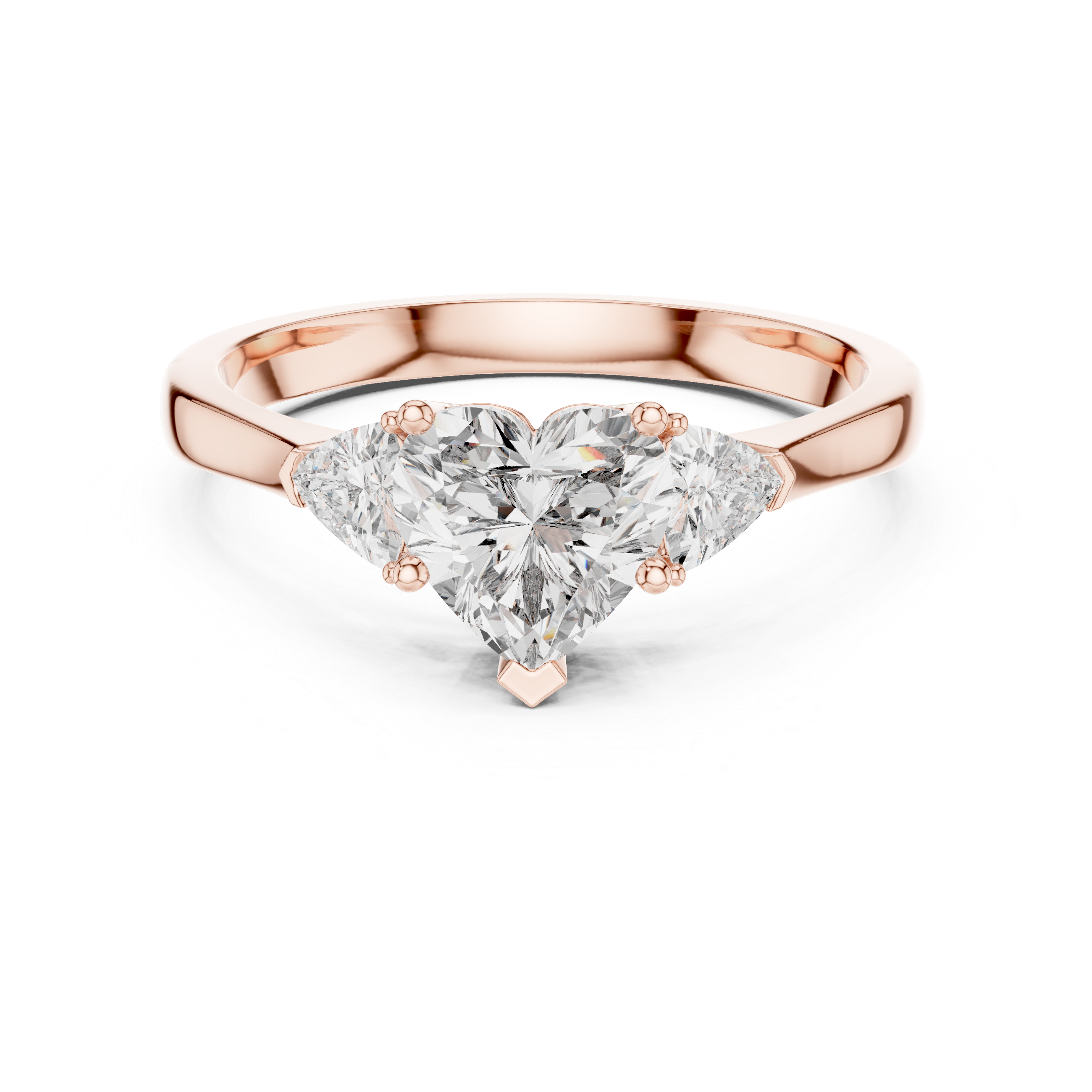 Heart-Cut and Pear Three-Stone Diamond