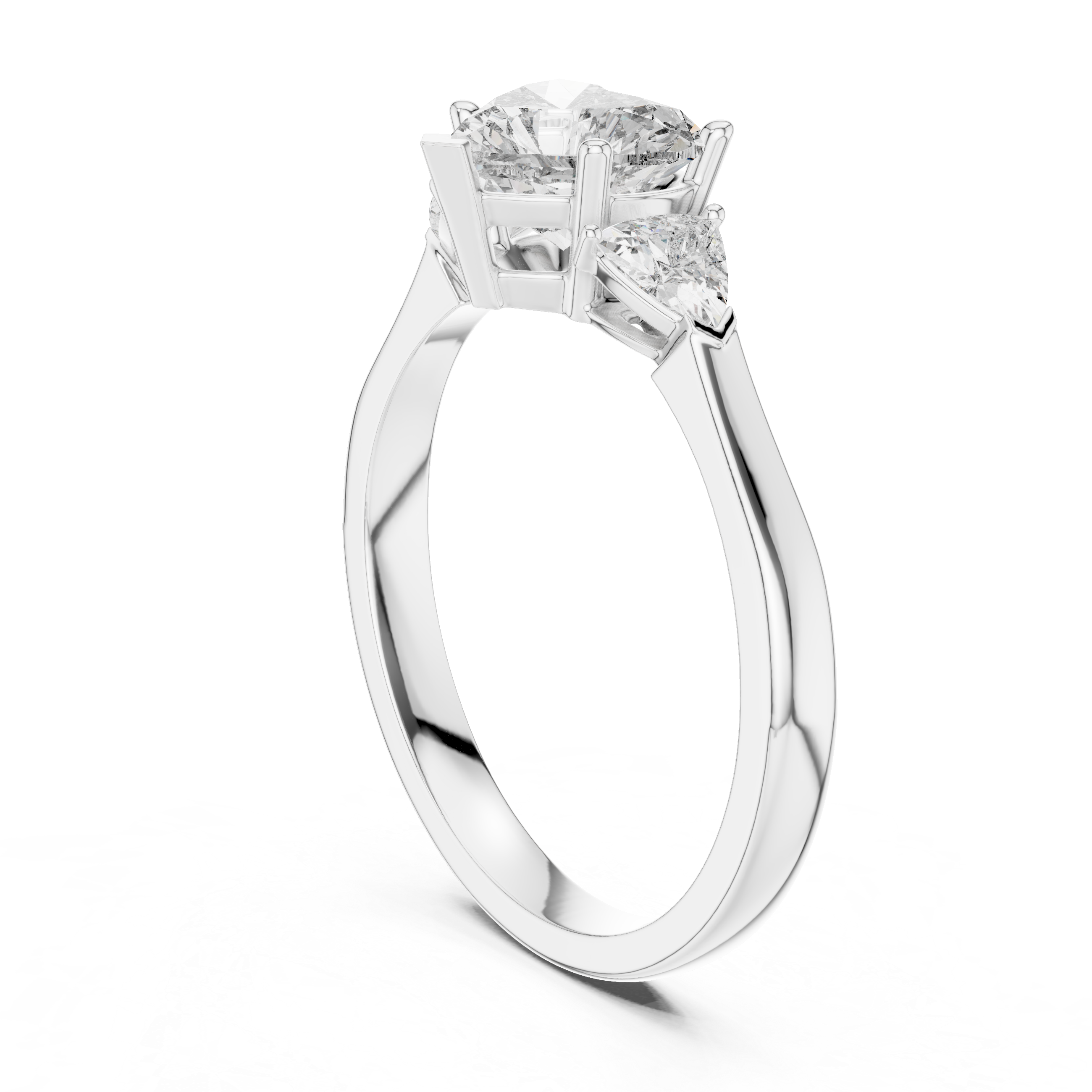 Heart-Cut and Pear Three-Stone Diamond