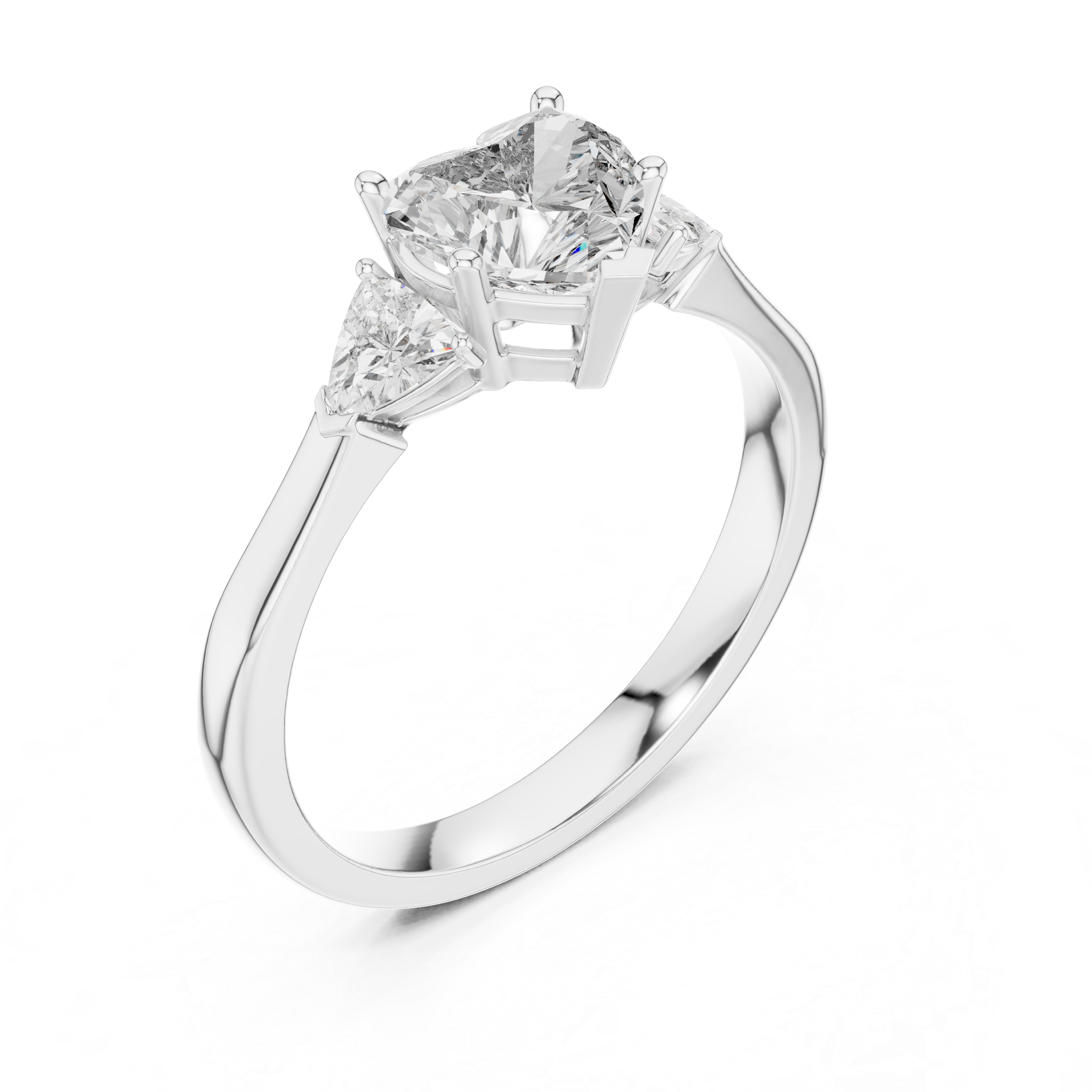 Heart-Cut and Pear Three-Stone Diamond