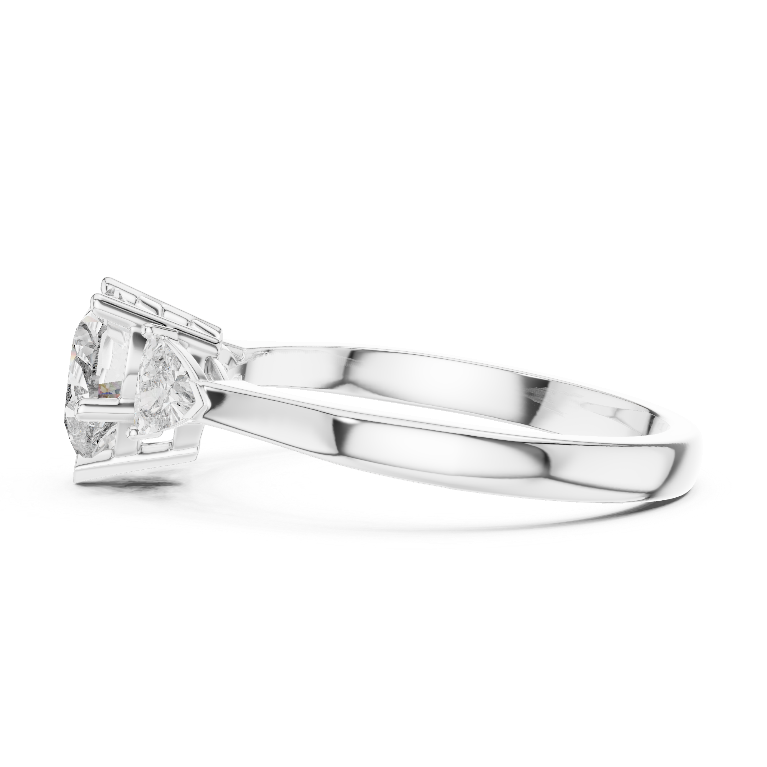 Heart-Cut and Pear Three-Stone Diamond