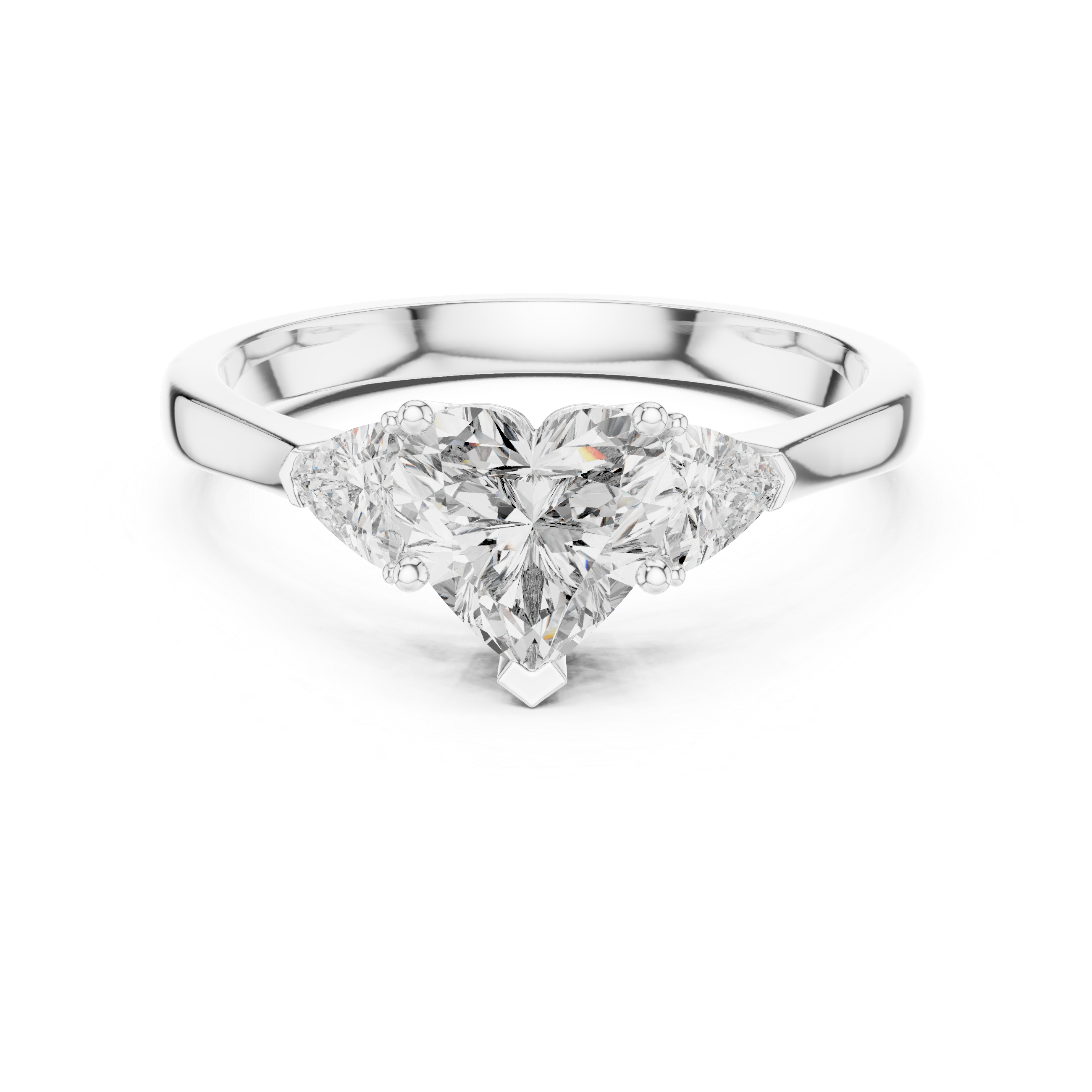 Heart-Cut and Pear Three-Stone Diamond