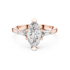 Marquise-Cut Diamond Engagement Ring with Trapezoid Side Stones