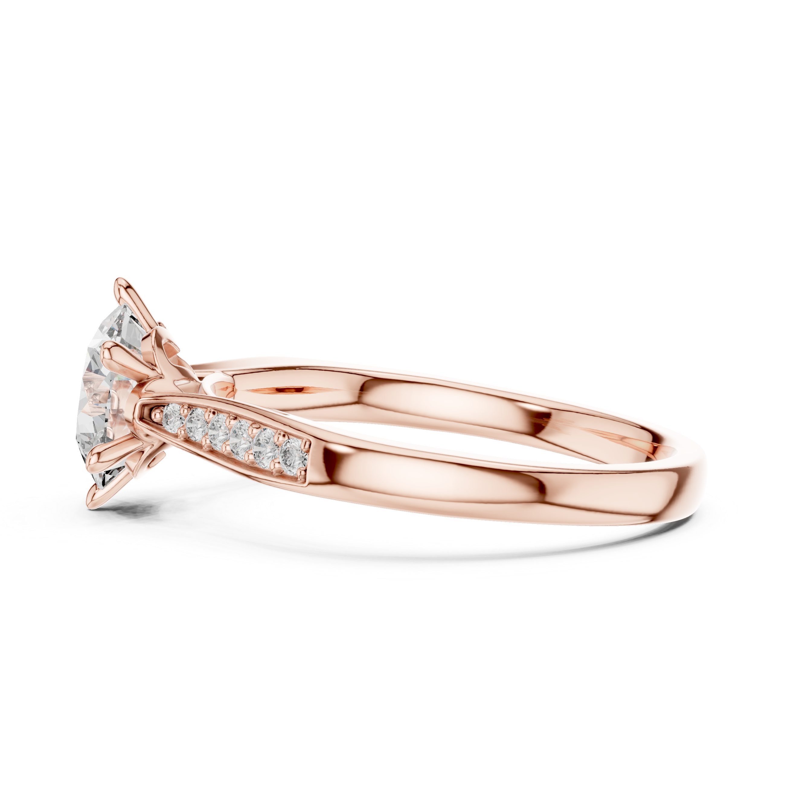 Classic Solitaire Rose Gold Engagement Ring with Round Brilliant Diamond