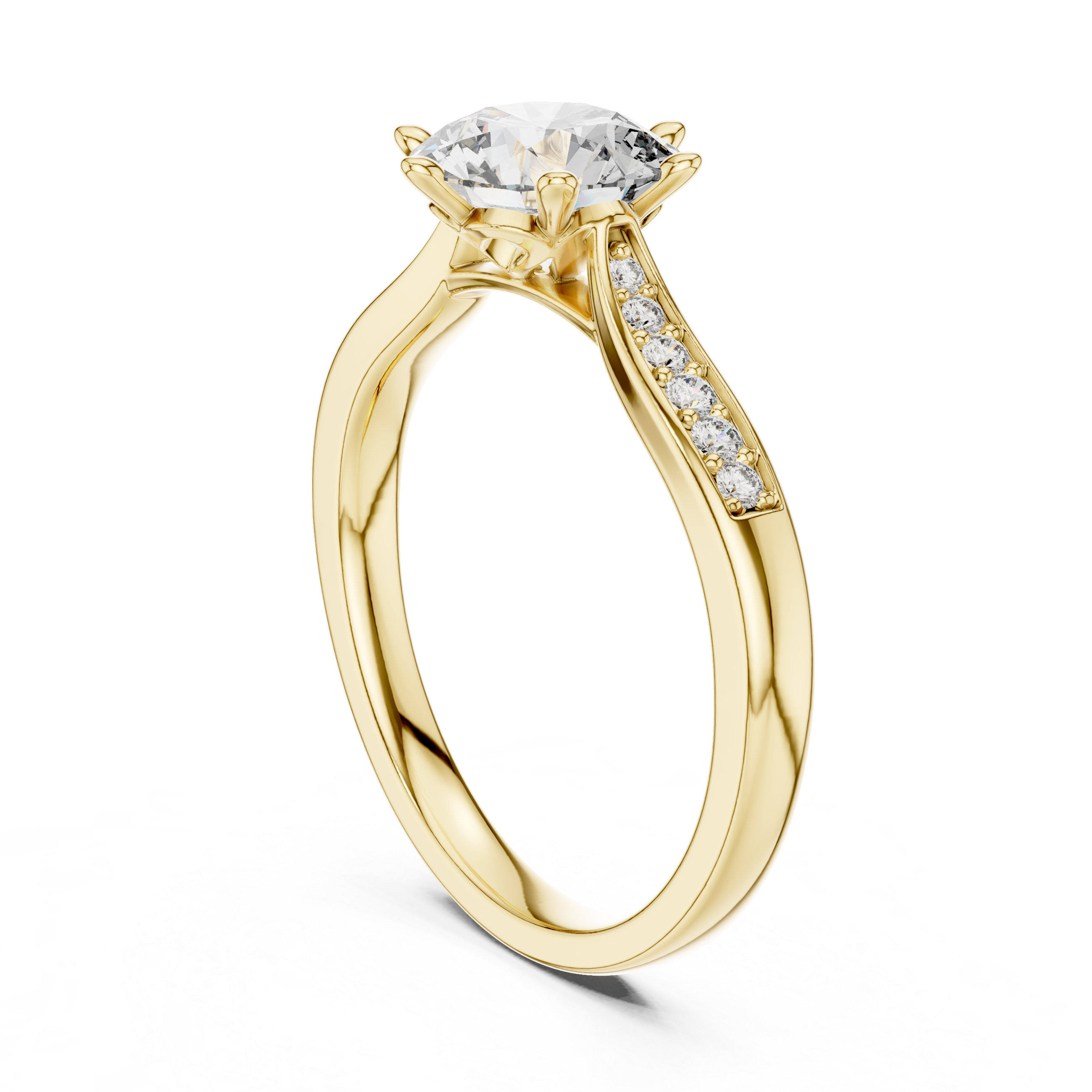 Classic Solitaire Rose Gold Engagement Ring with Round Brilliant Diamond