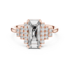 Baguette-Cut Diamond Ring with Tiered Accent Stones
