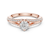 Solitaire Ring with Pave Diamond Split Shank