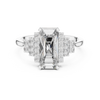 Baguette-Cut Statement Ring with Triple Row Diamond Accents