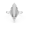 Art Deco-Inspired Ring with Trillion-Cut Center and Diamond Fan Detail