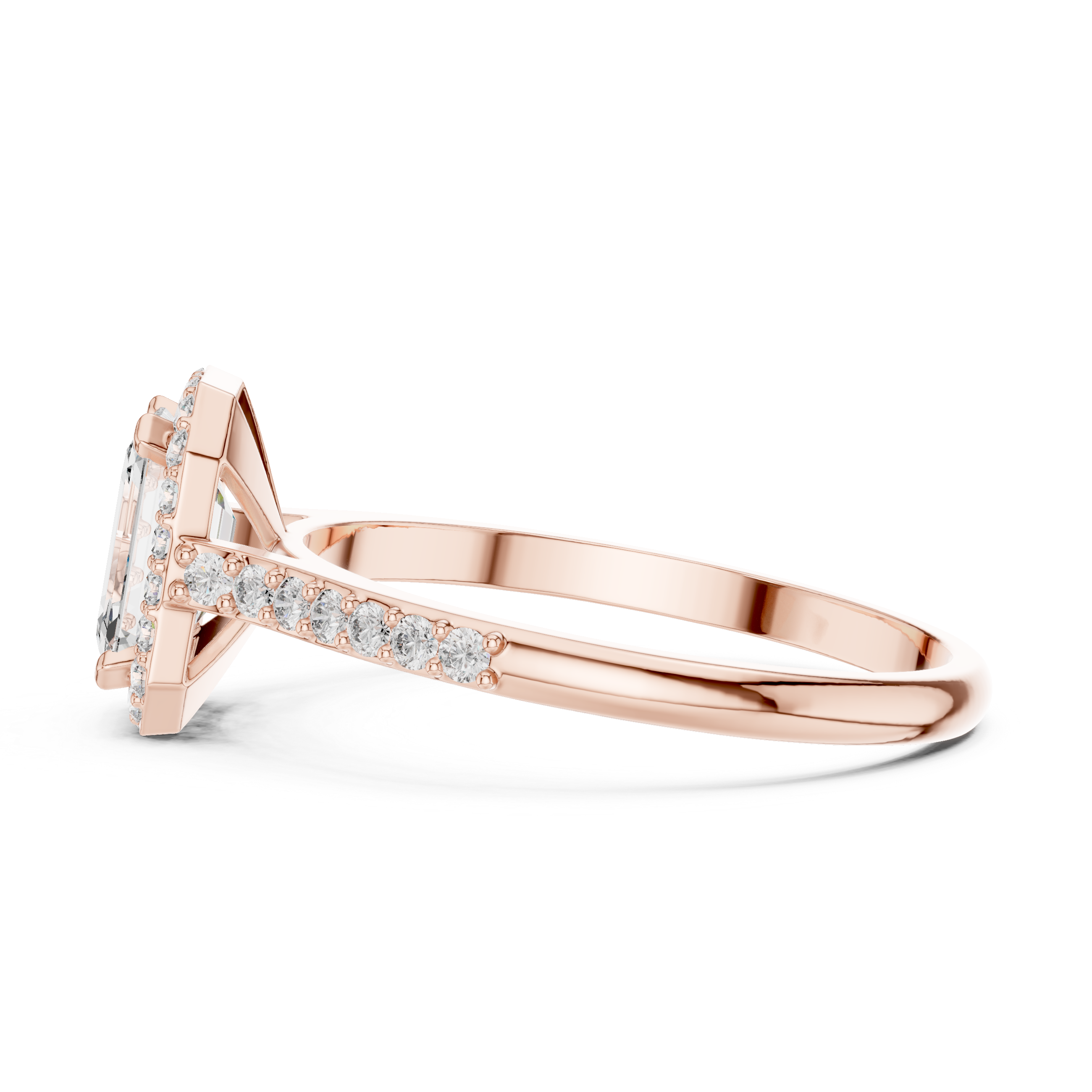 Timeless Halo: Emerald-Cut Diamond Ring