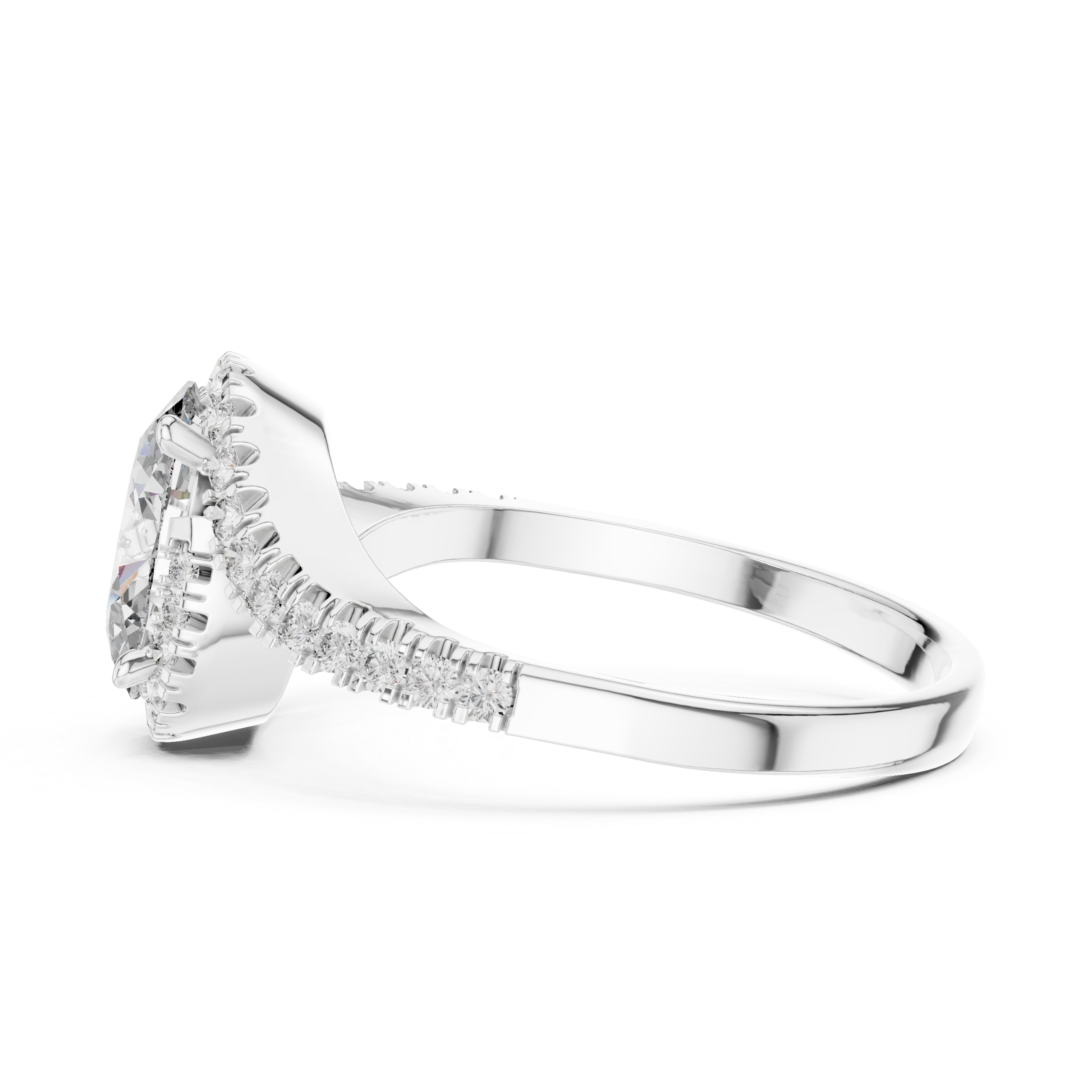 Oval Halo Ring with Twisted Pav?Band