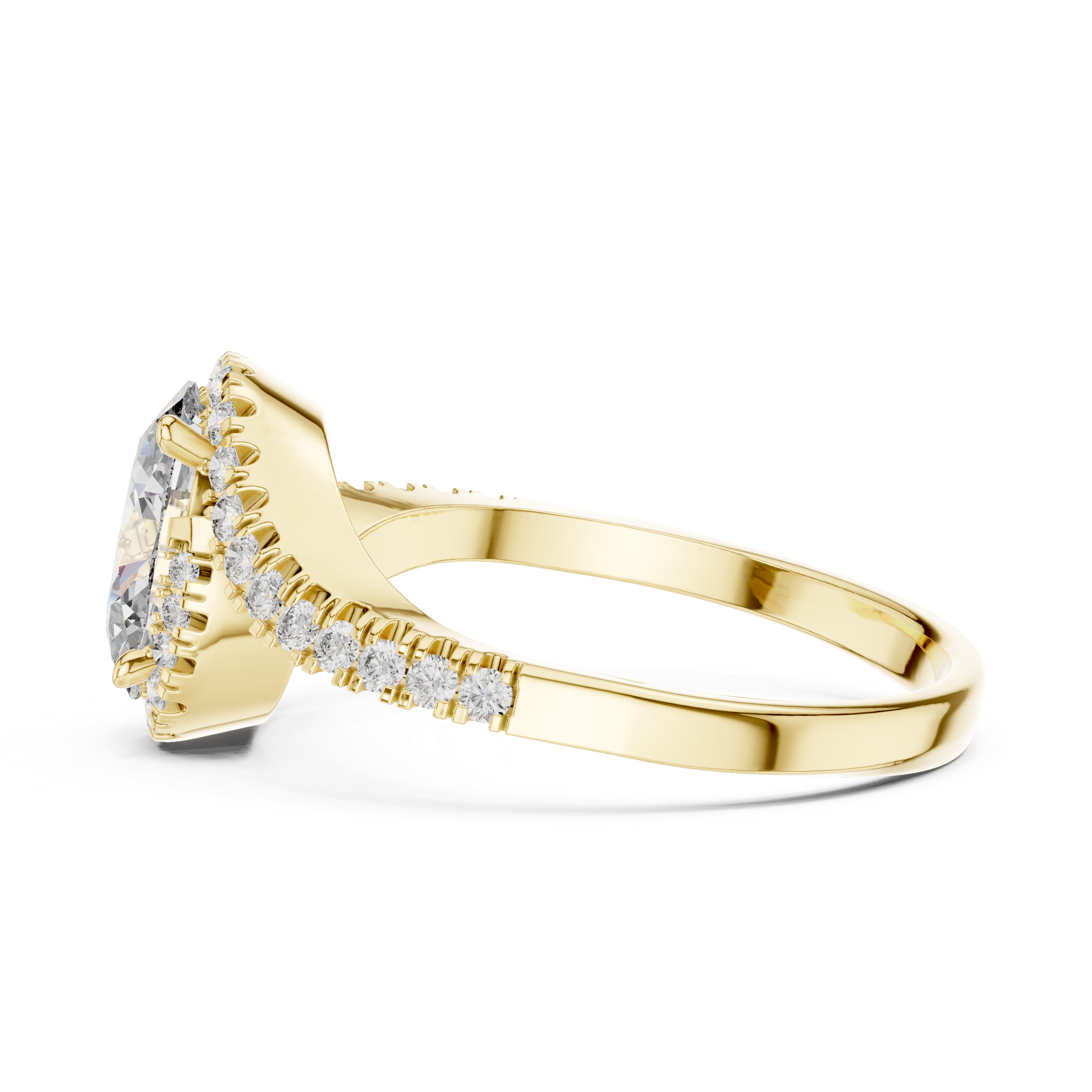 Oval Halo Ring with Twisted Pav?Band