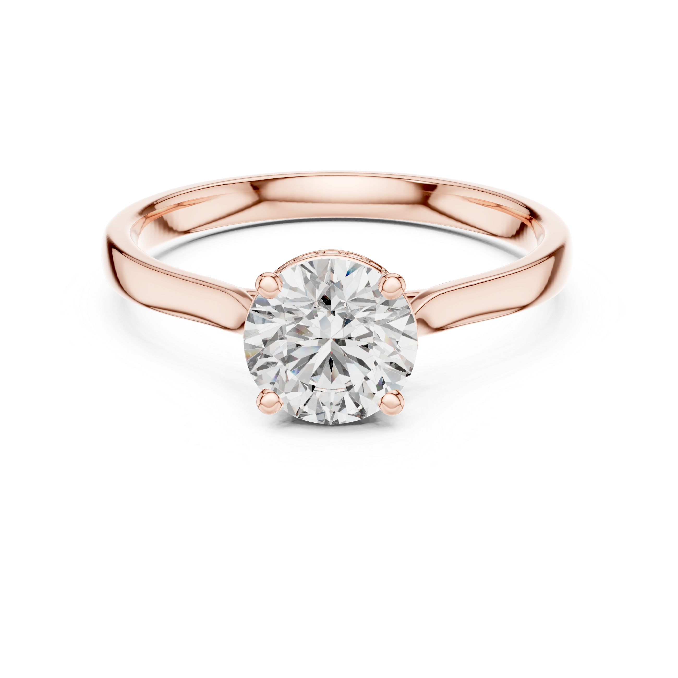 Solitaire Ring with Hidden Halo Detailing