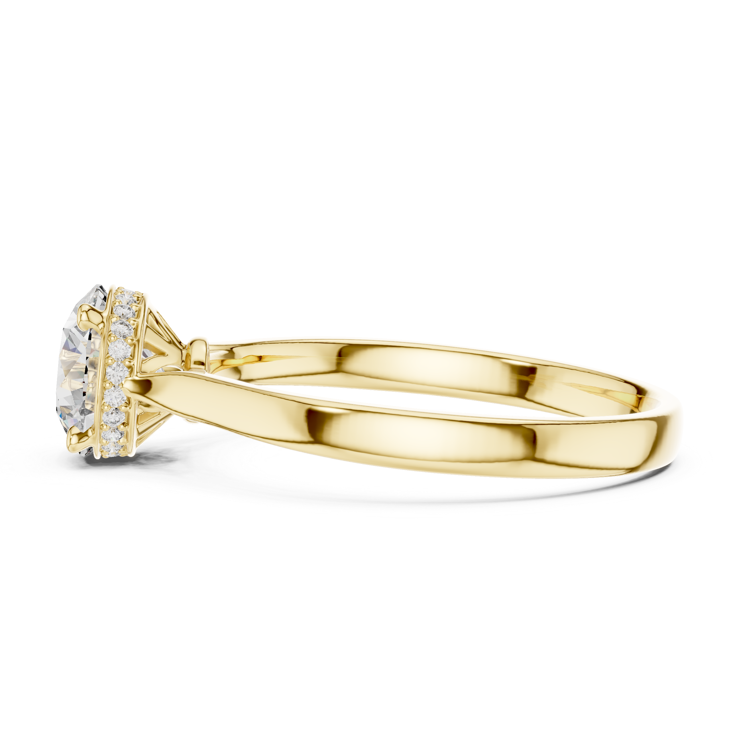 Solitaire Ring with Hidden Halo Detailing