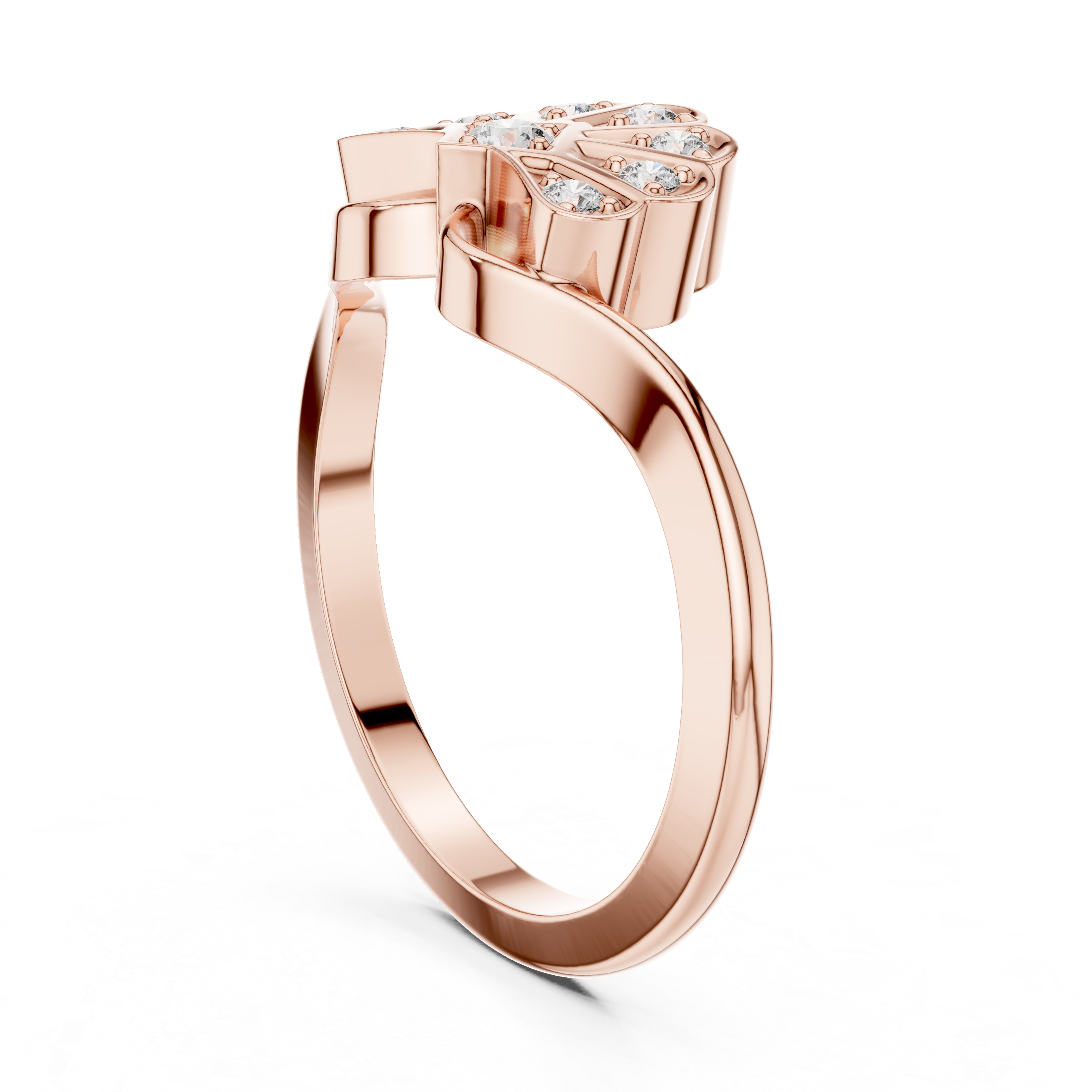 Floral Fan-Inspired Diamond Ring