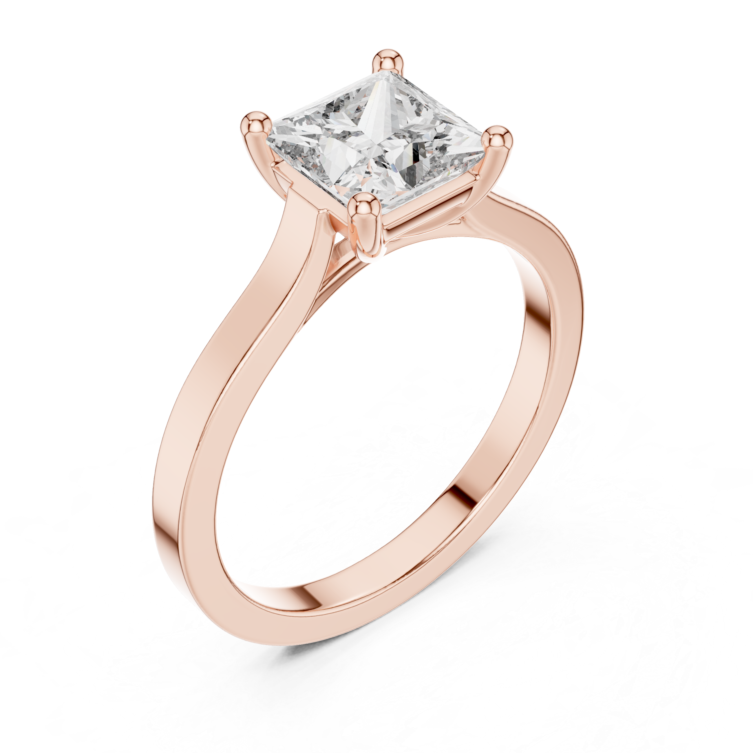 Princess-Cut Solitaire Diamond Ring