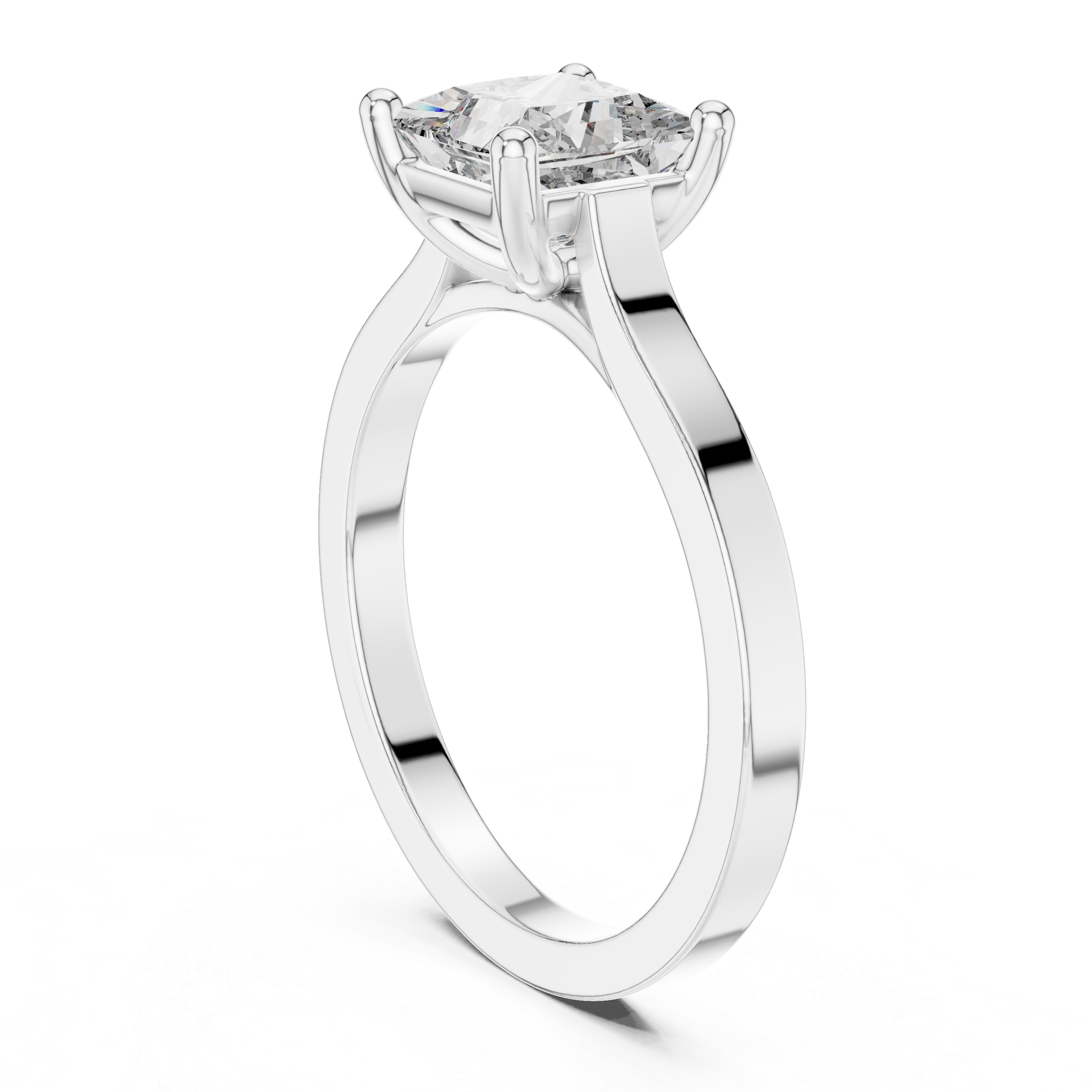 Princess-Cut Solitaire Diamond Ring