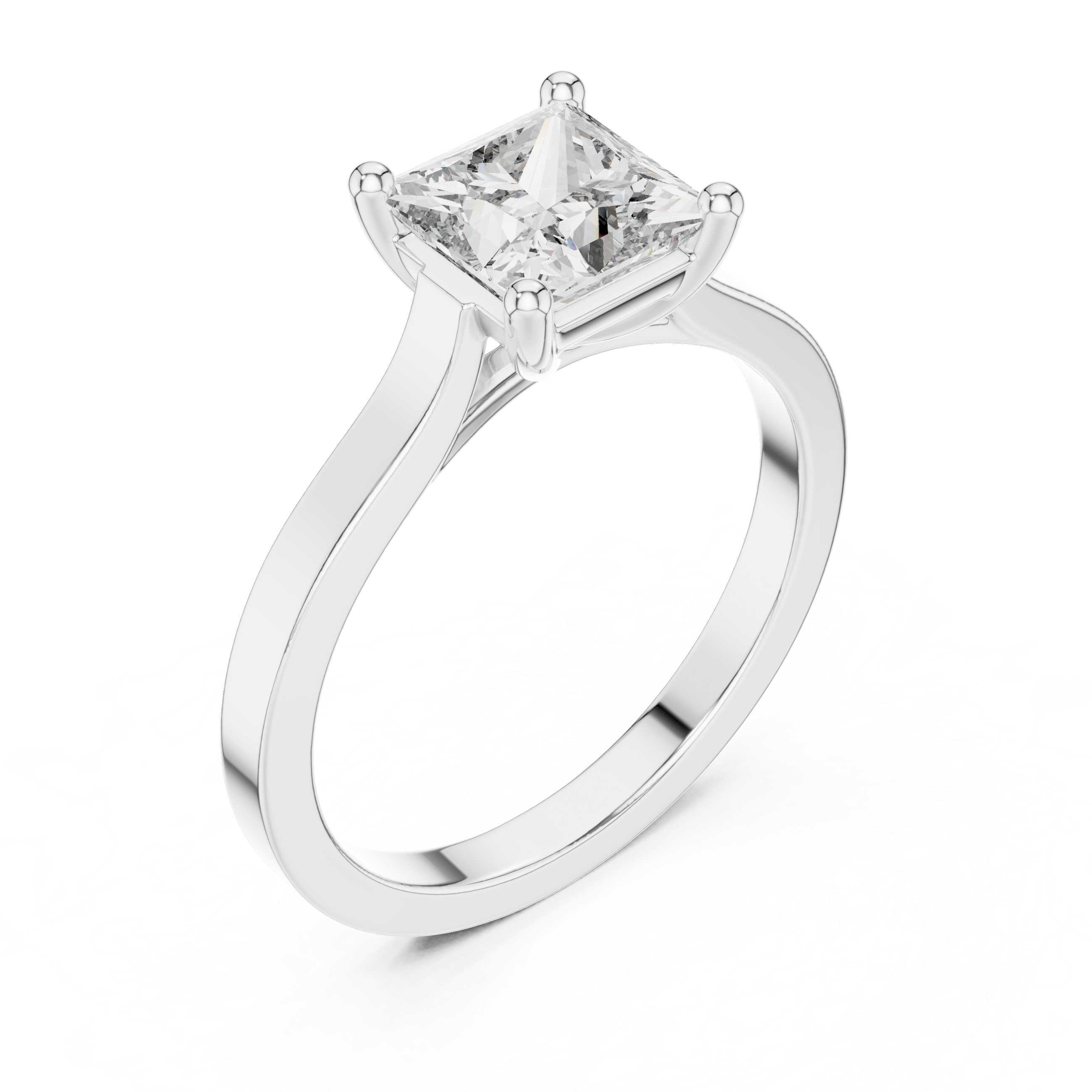 Princess-Cut Solitaire Diamond Ring
