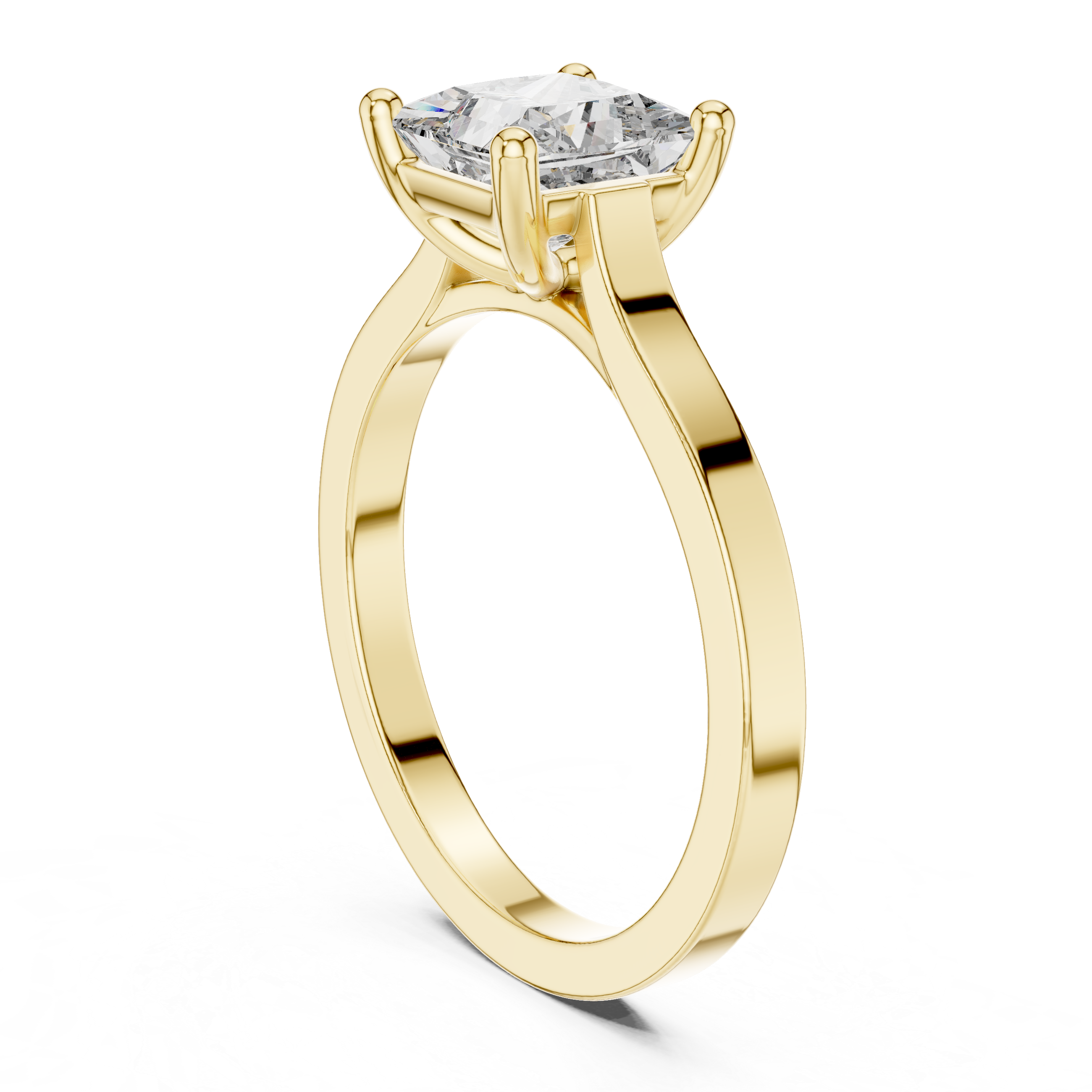 Princess-Cut Solitaire Diamond Ring