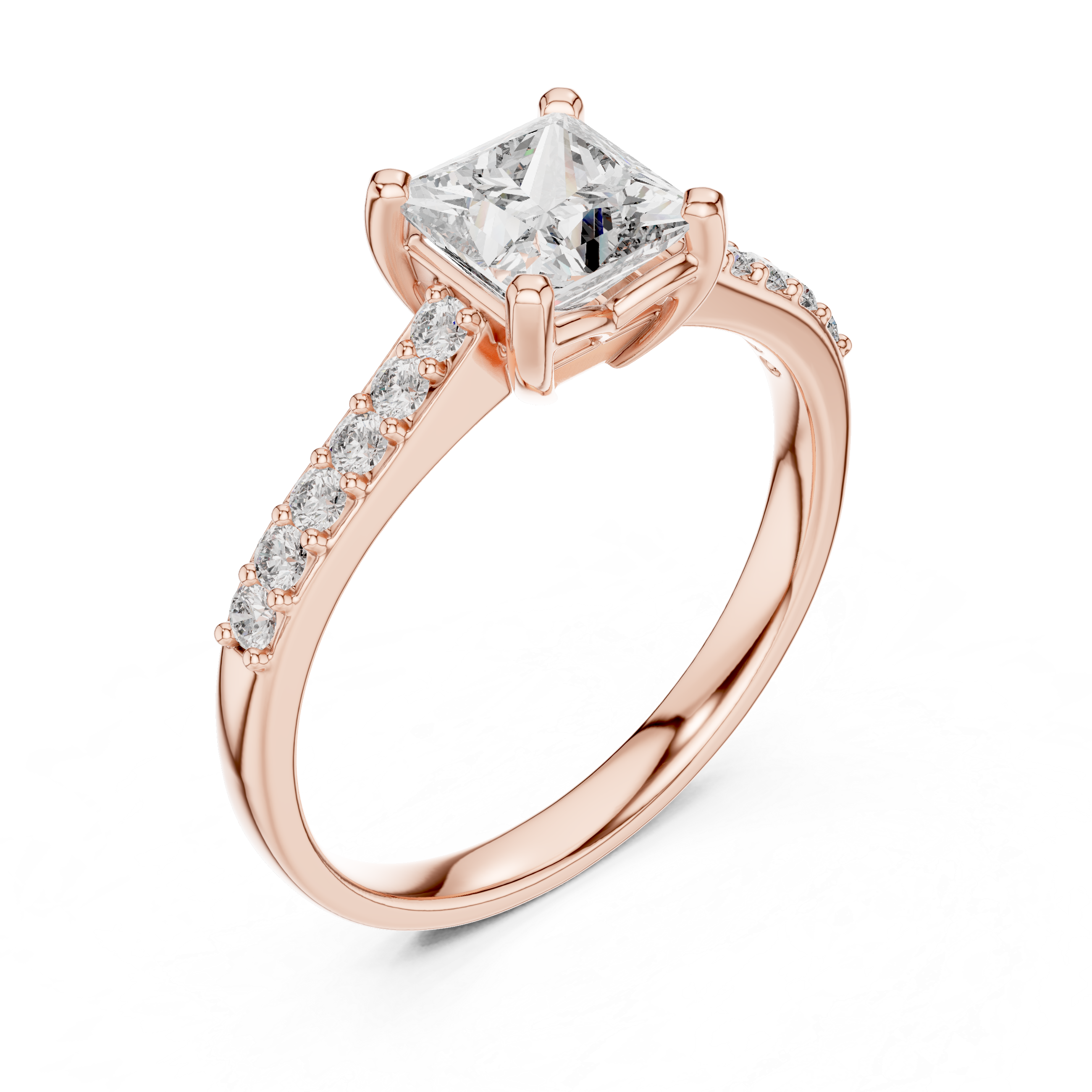 Radiant Princess-Cut Diamond Engagement Ring