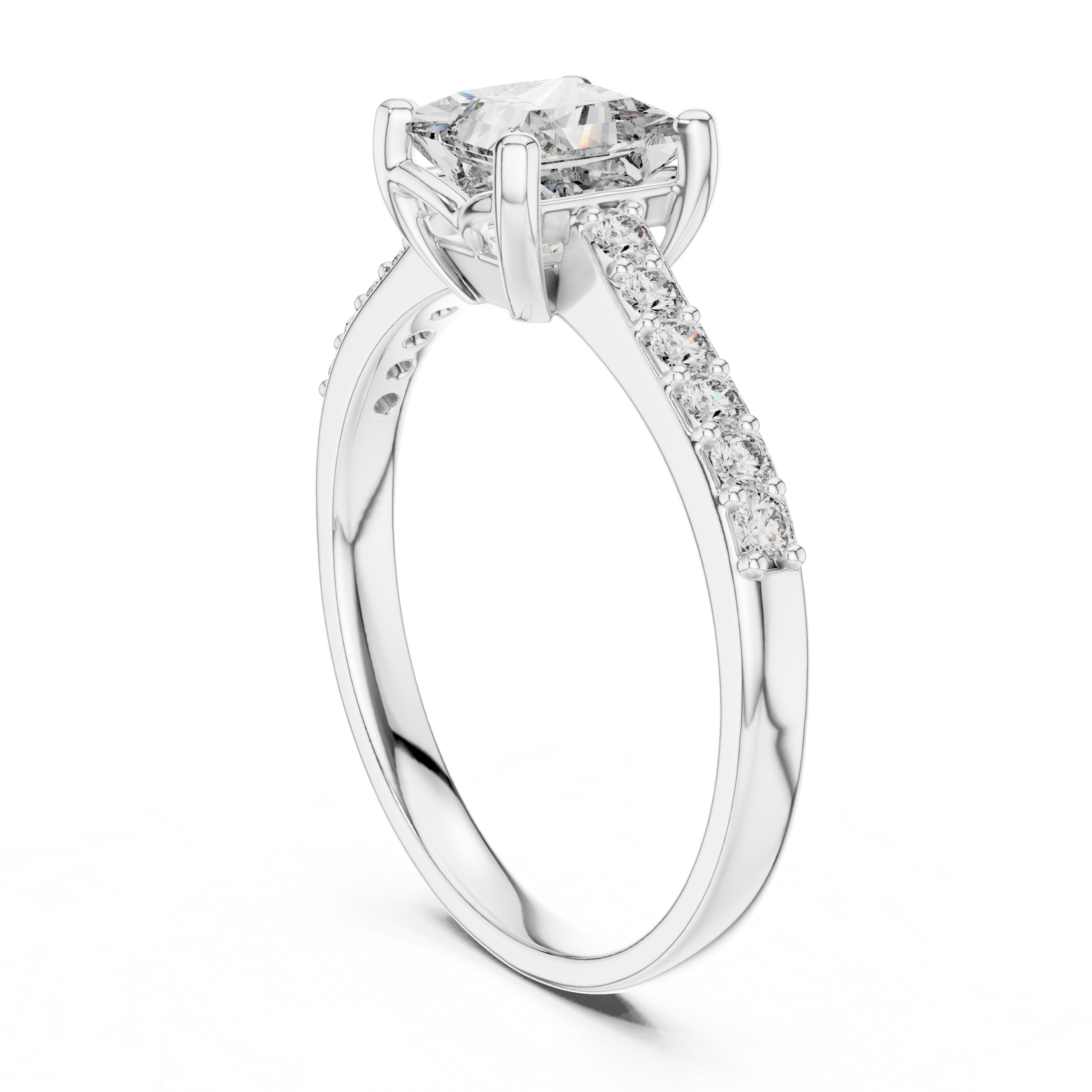 Radiant Princess-Cut Diamond Engagement Ring