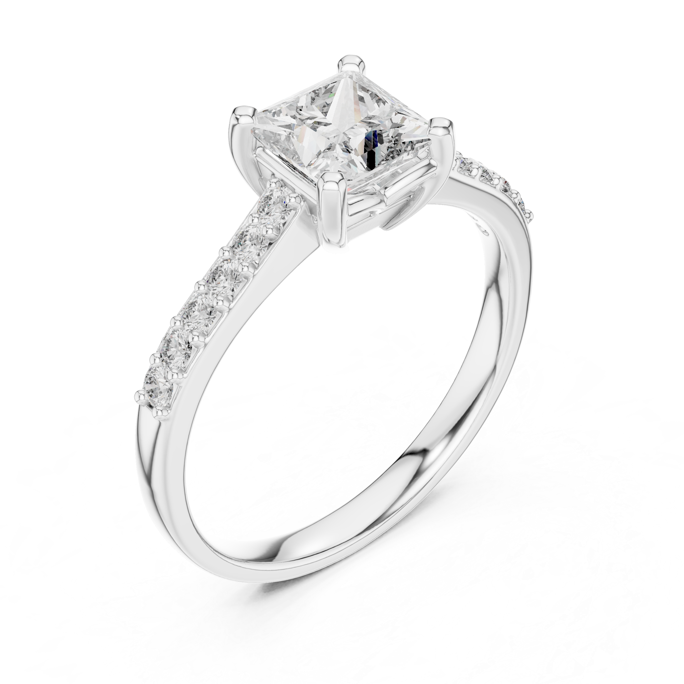 Radiant Princess-Cut Diamond Engagement Ring