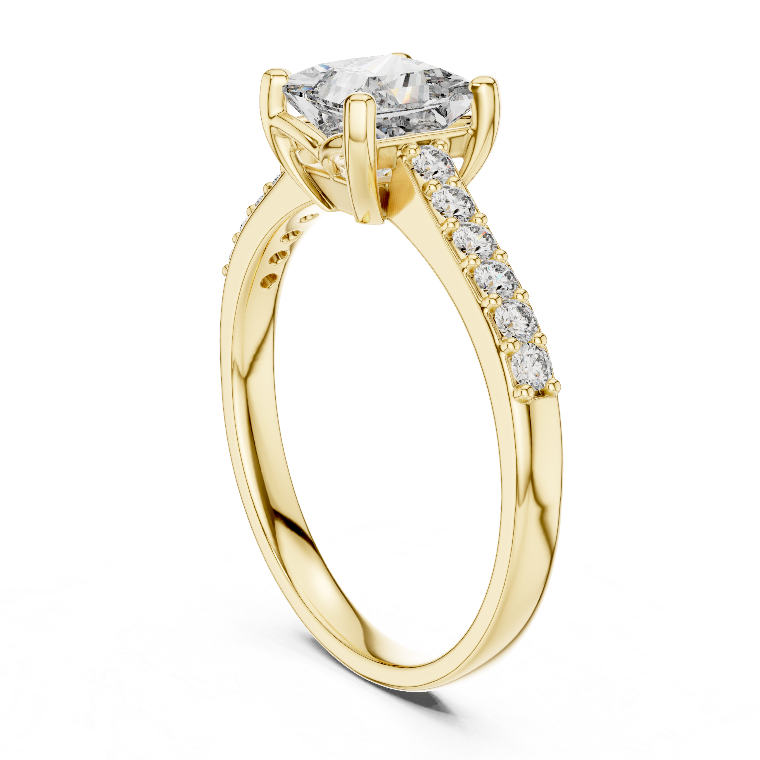 Radiant Princess-Cut Diamond Engagement Ring