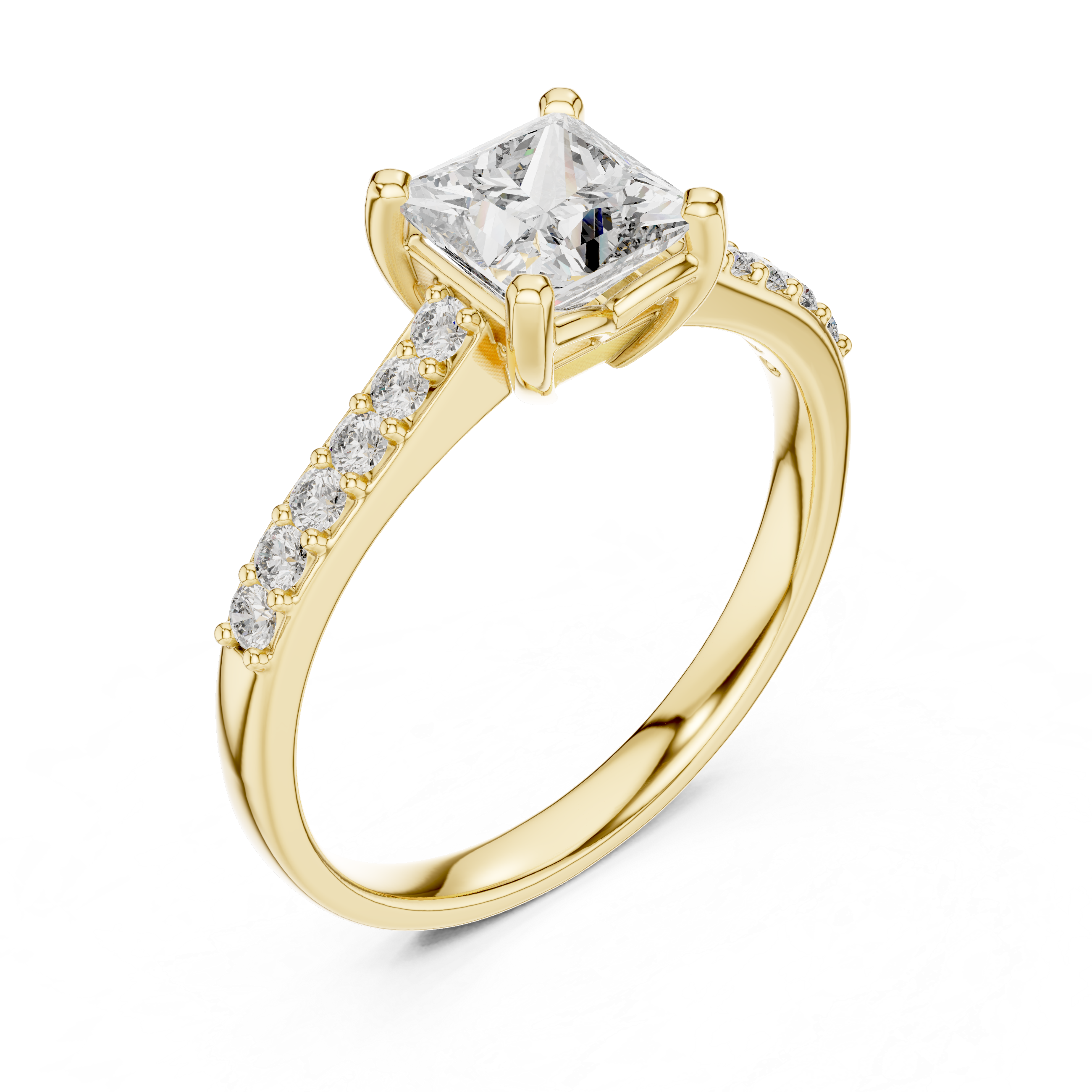 Radiant Princess-Cut Diamond Engagement Ring