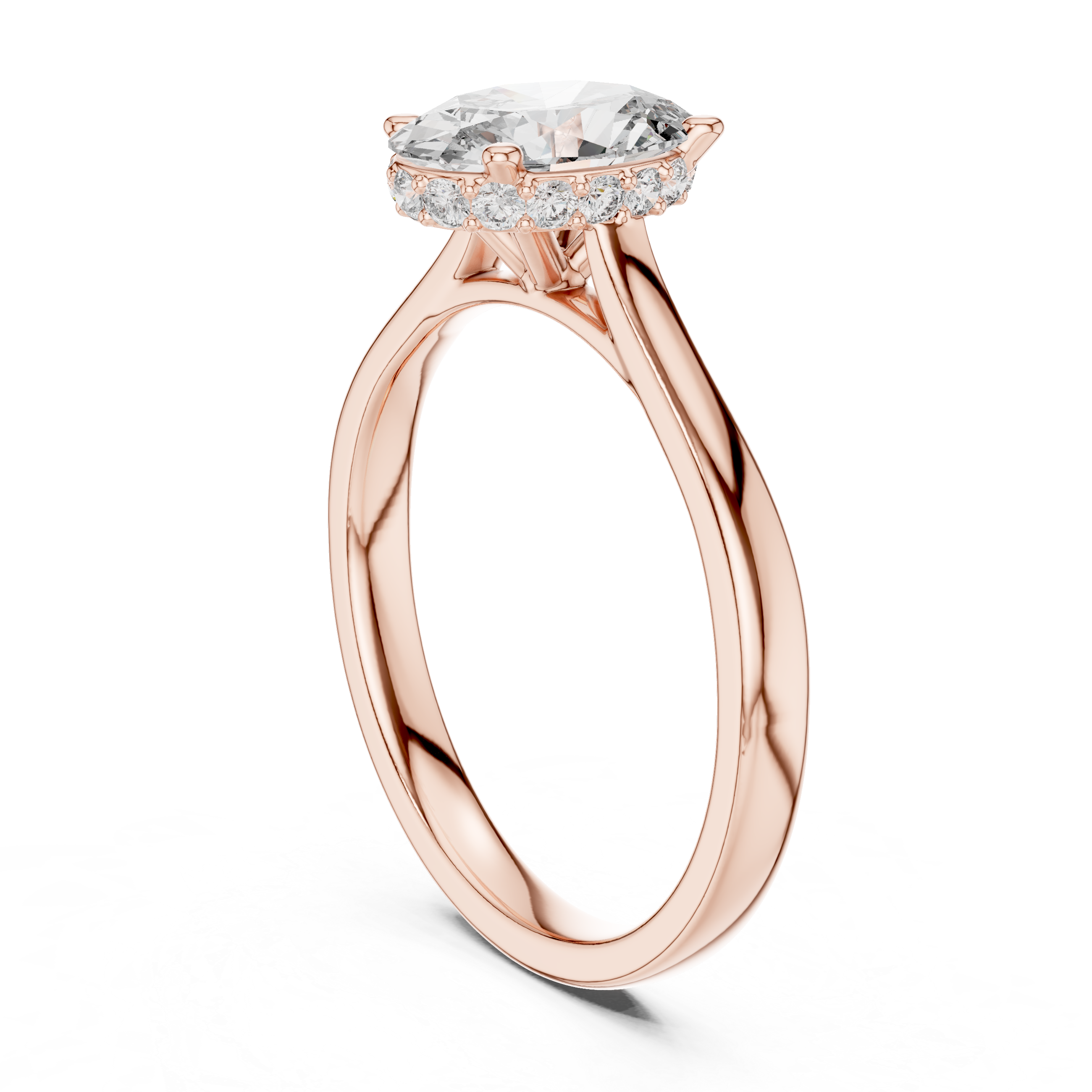 Oval-Cut Halo Engagement Ring