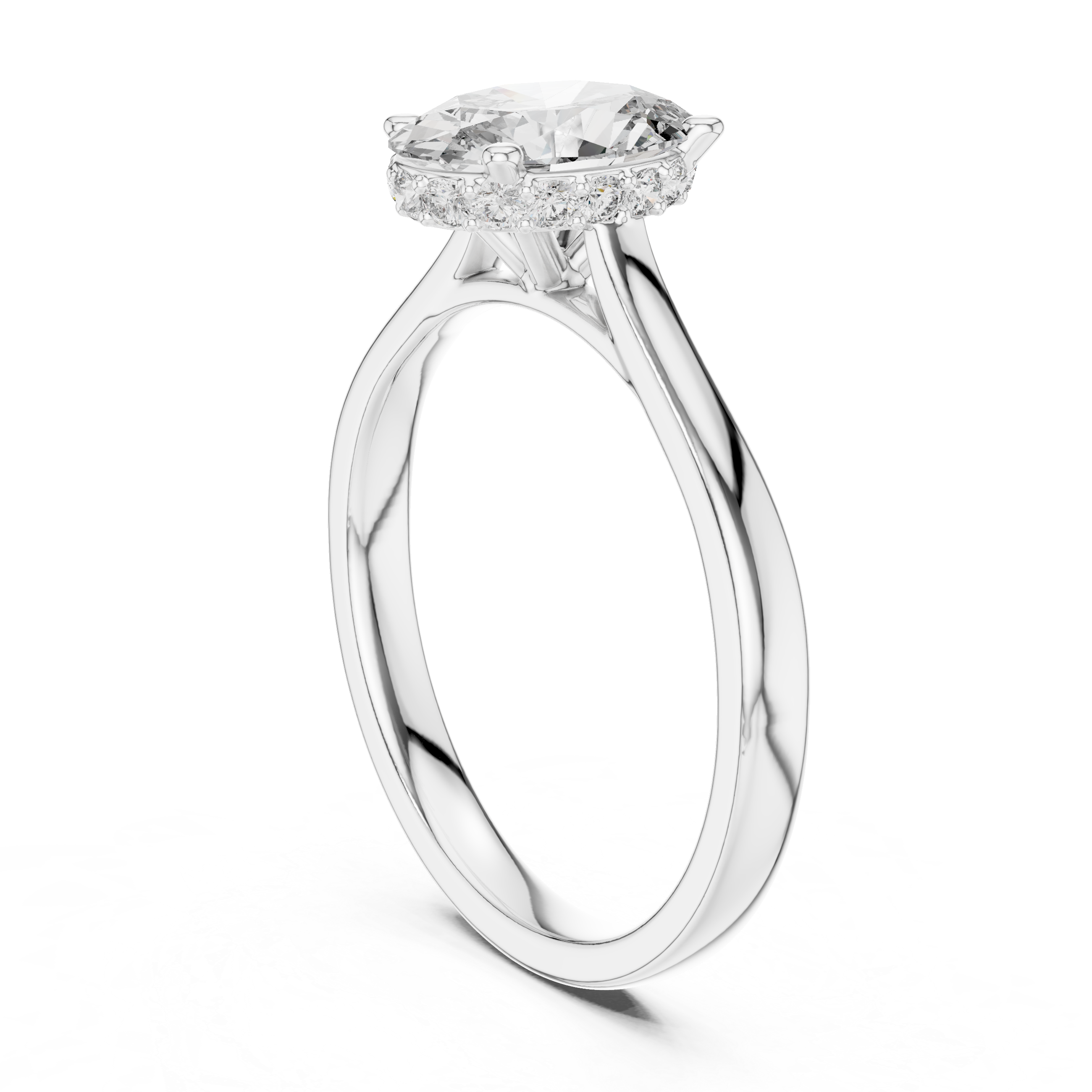 Oval-Cut Halo Engagement Ring