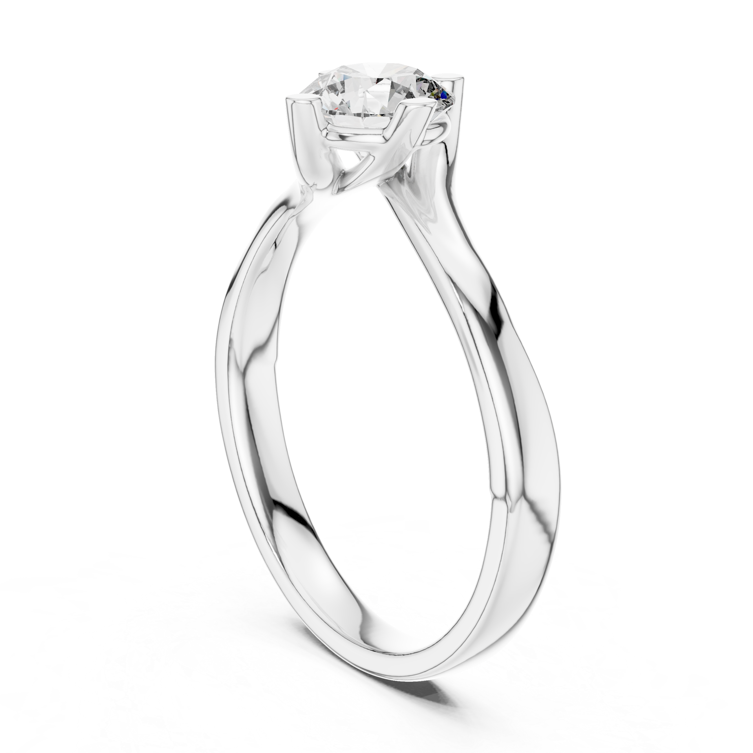 Modern Round-Cut Solitaire Engagement Ring