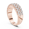 Elegant Gold and Diamond Multi-Row Ring