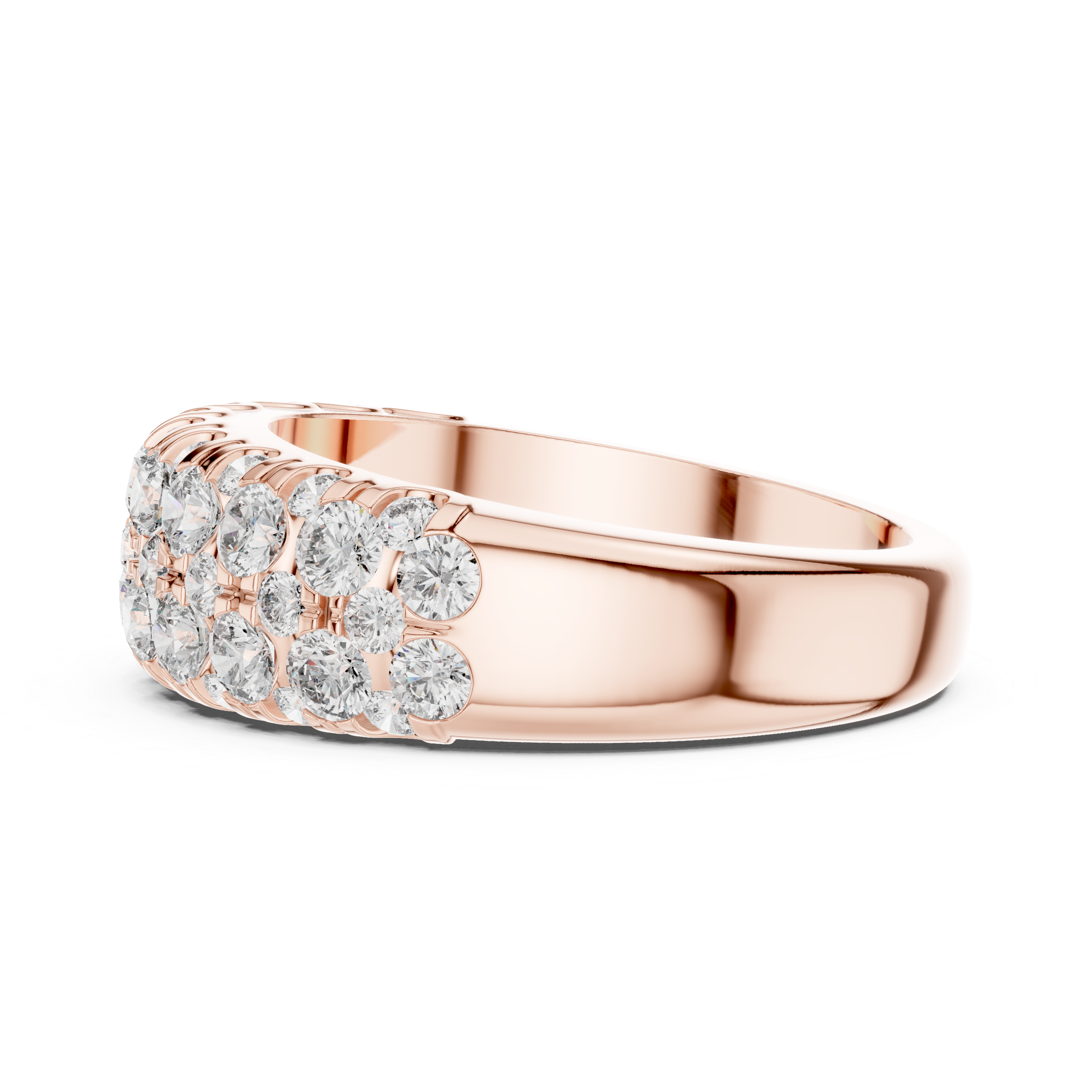 Elegant Gold and Diamond Multi-Row Ring