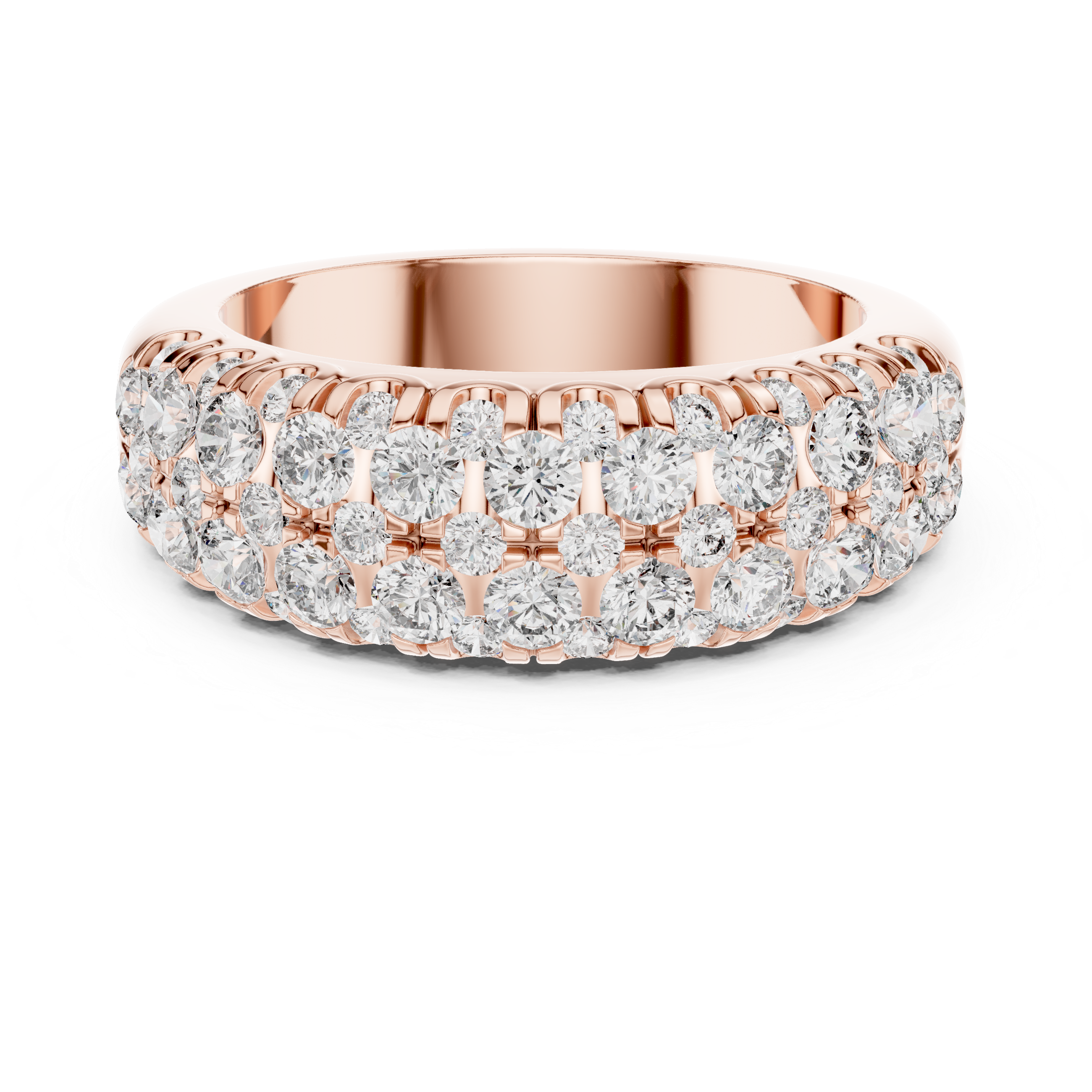 Elegant Gold and Diamond Multi-Row Ring