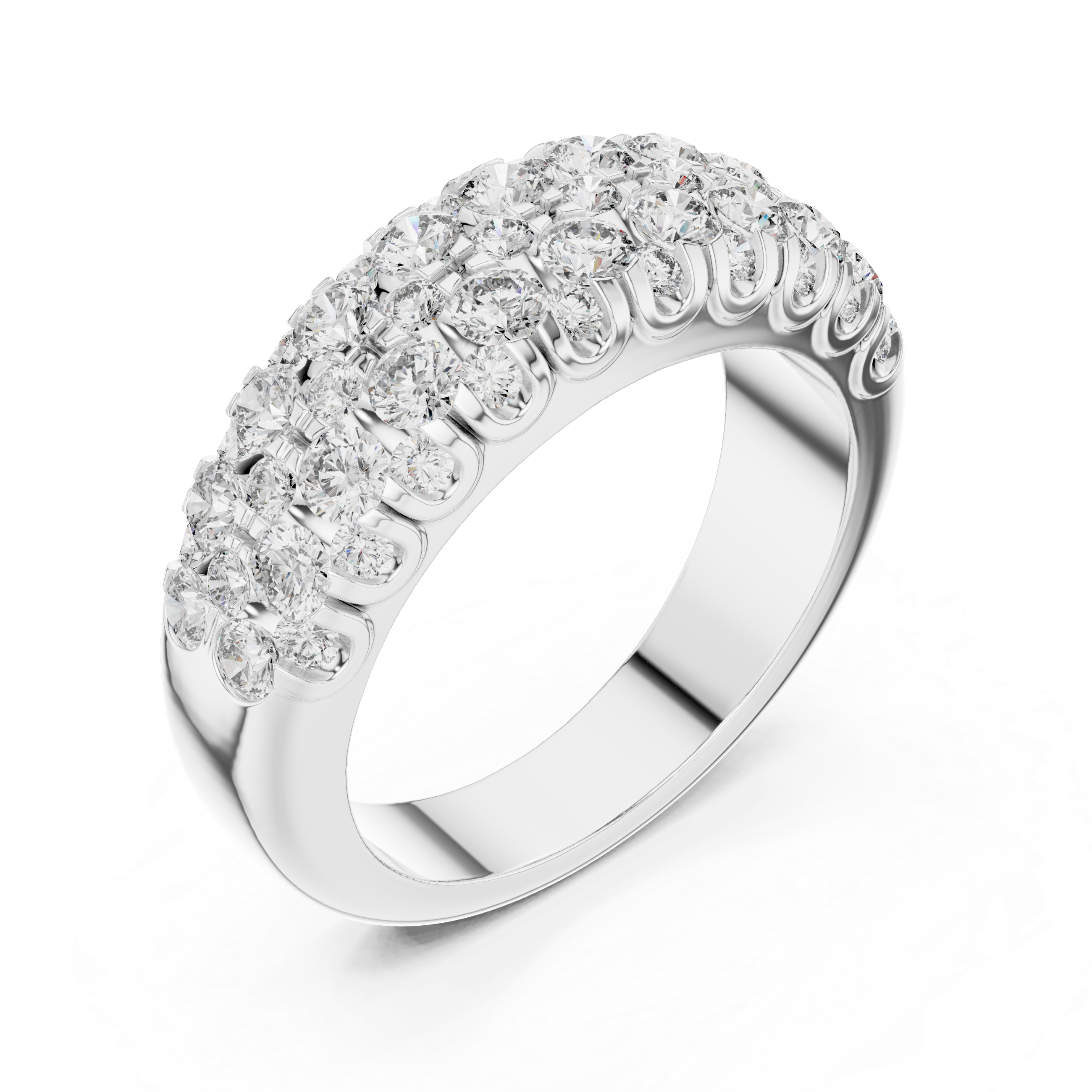 Elegant Gold and Diamond Multi-Row Ring