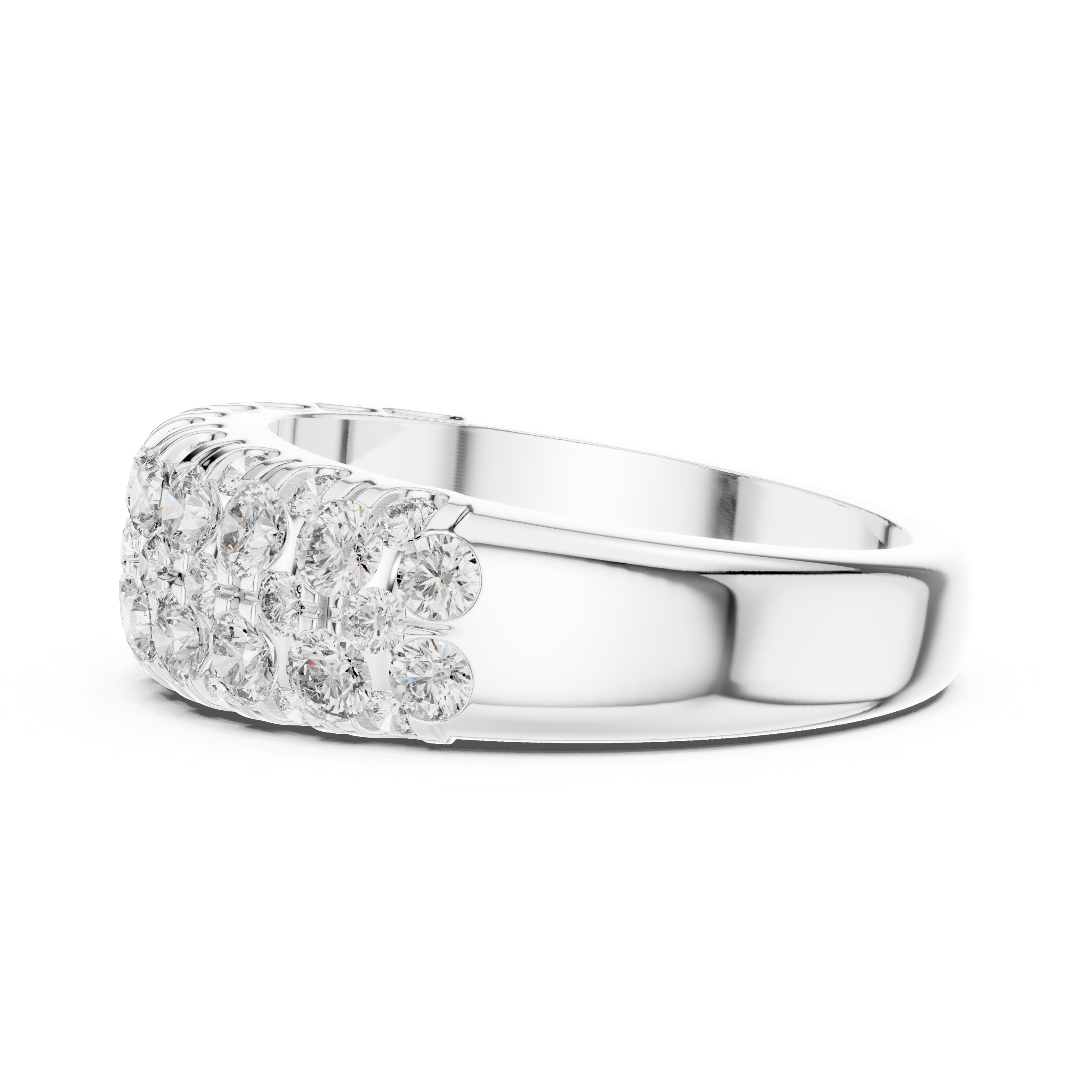 Elegant Gold and Diamond Multi-Row Ring