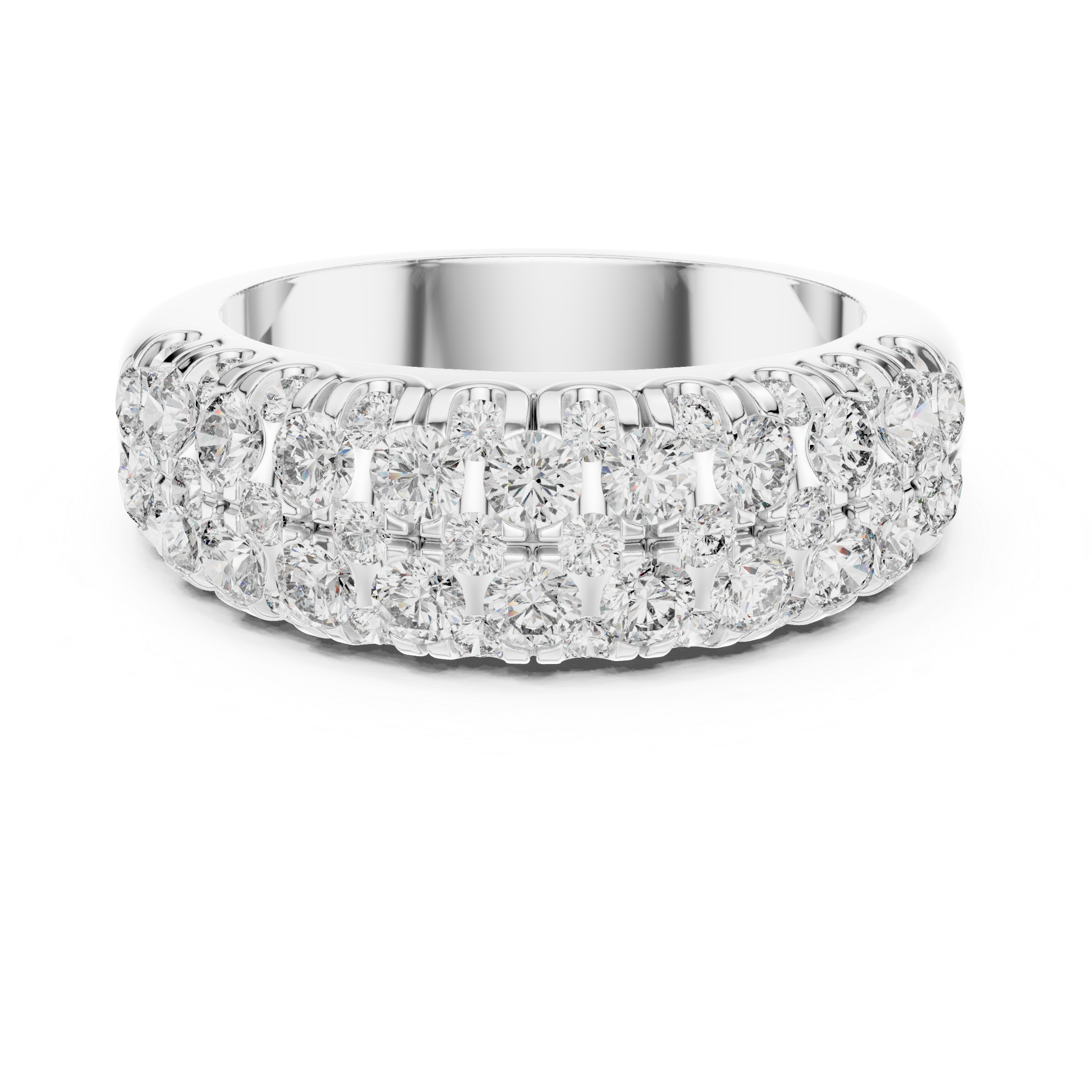 Elegant Gold and Diamond Multi-Row Ring