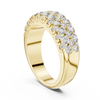 Elegant Gold and Diamond Multi-Row Ring