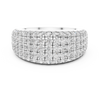 A dazzling rose gold ring adorned with rows of sparkling diamonds for a bold, elegant statement.