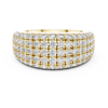 A dazzling rose gold ring adorned with rows of sparkling diamonds for a bold, elegant statement.