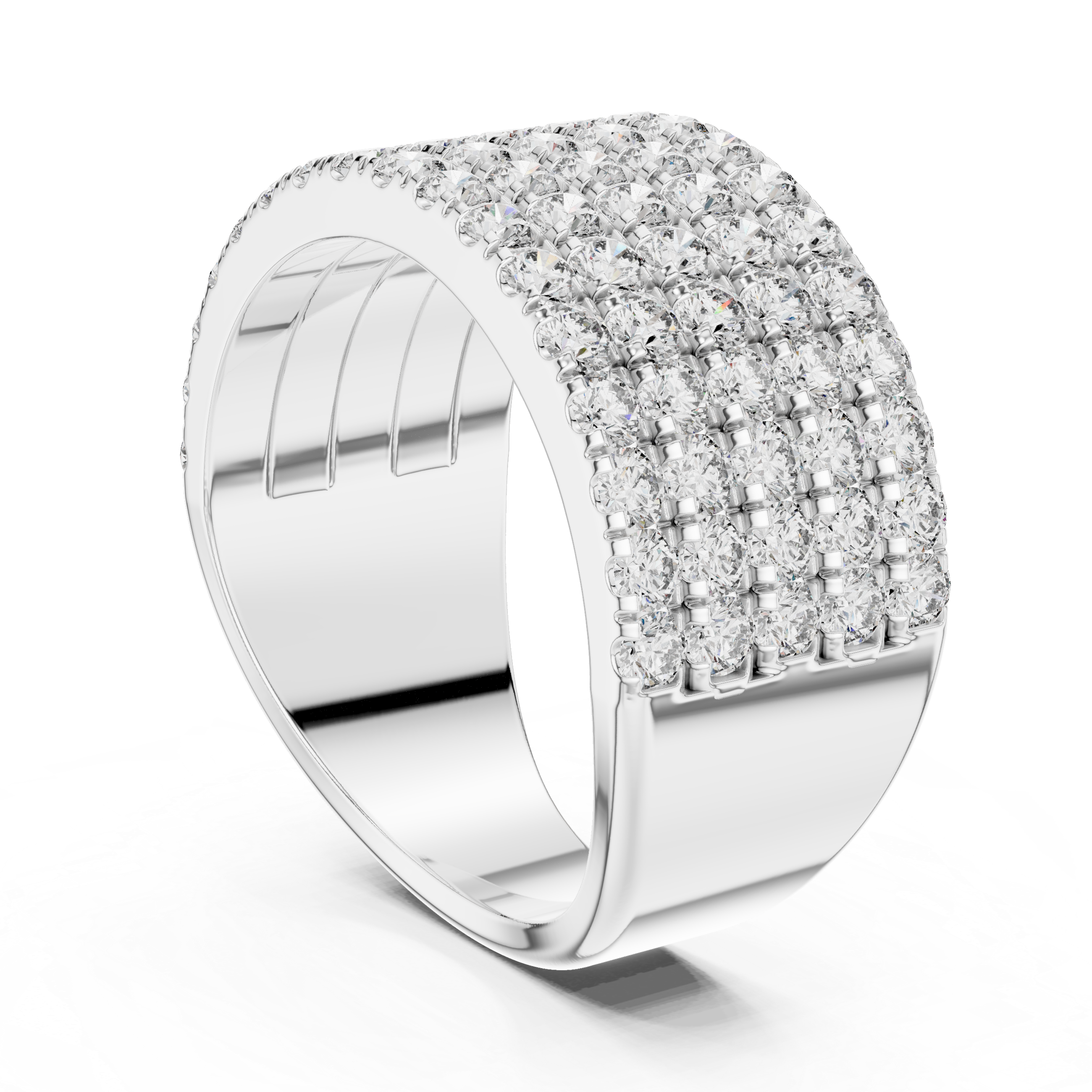 A radiant cascade of diamonds wrapped in a warm rose gold embrace sparkle