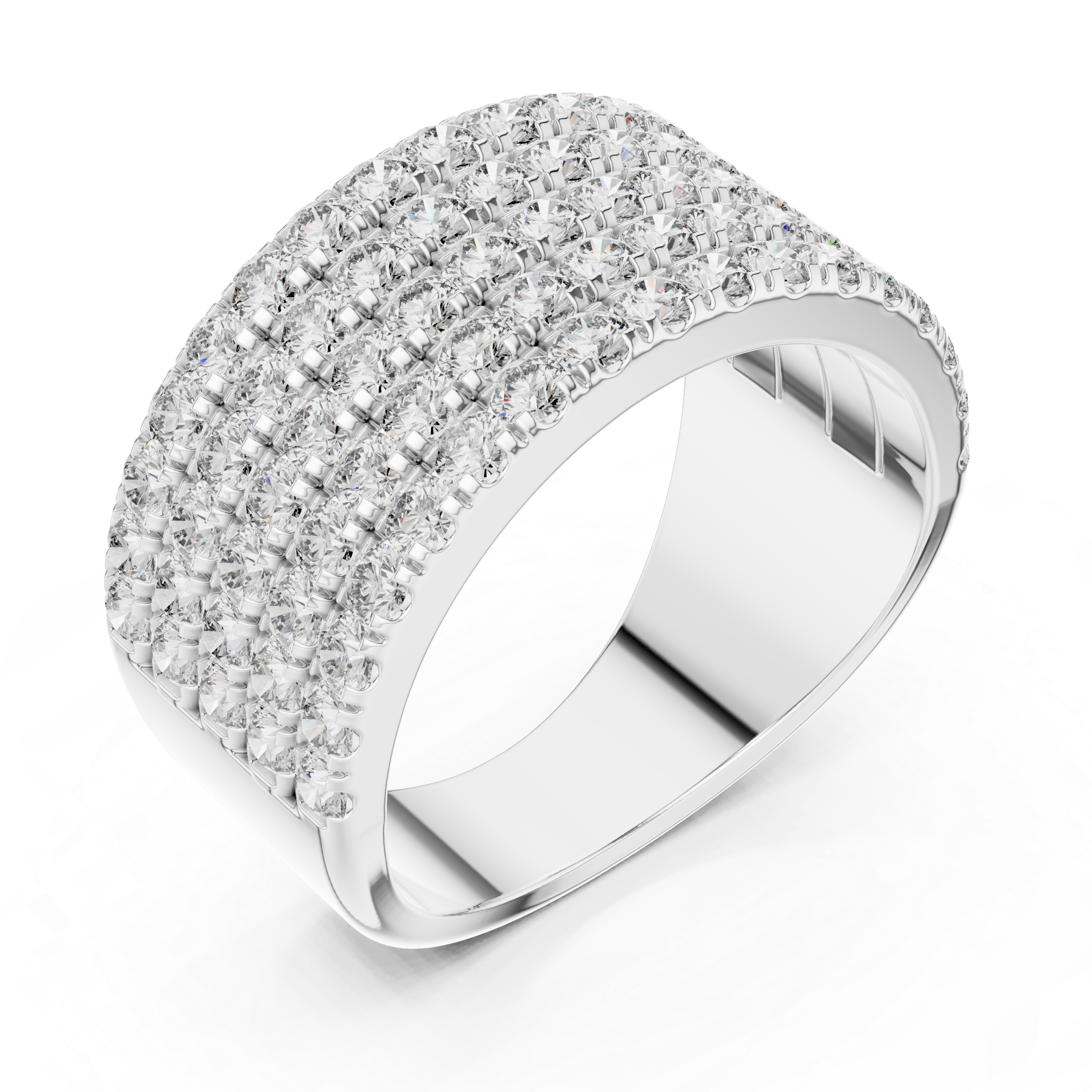 A radiant cascade of diamonds wrapped in a warm rose gold embrace sparkle