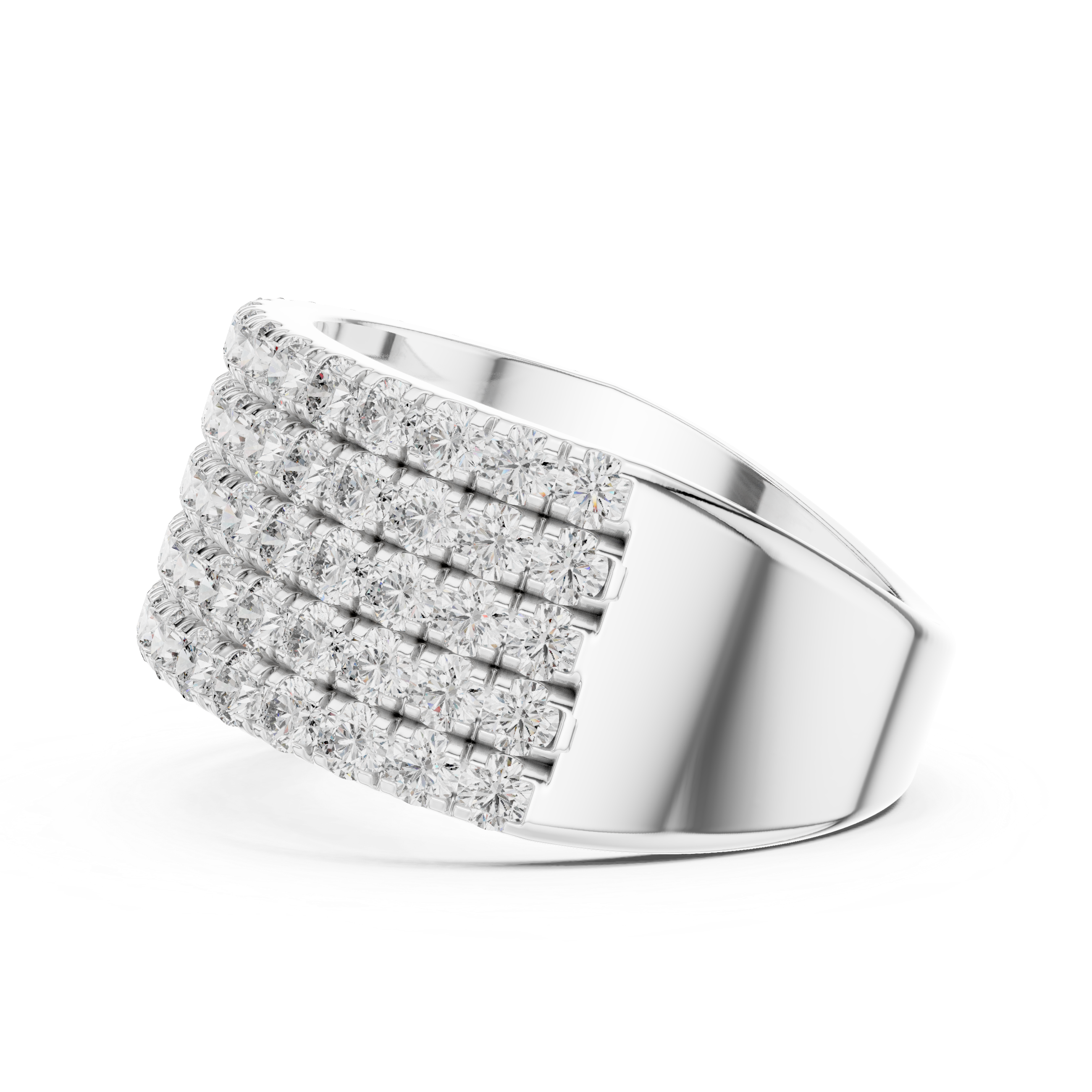 A radiant cascade of diamonds wrapped in a warm rose gold embrace sparkle