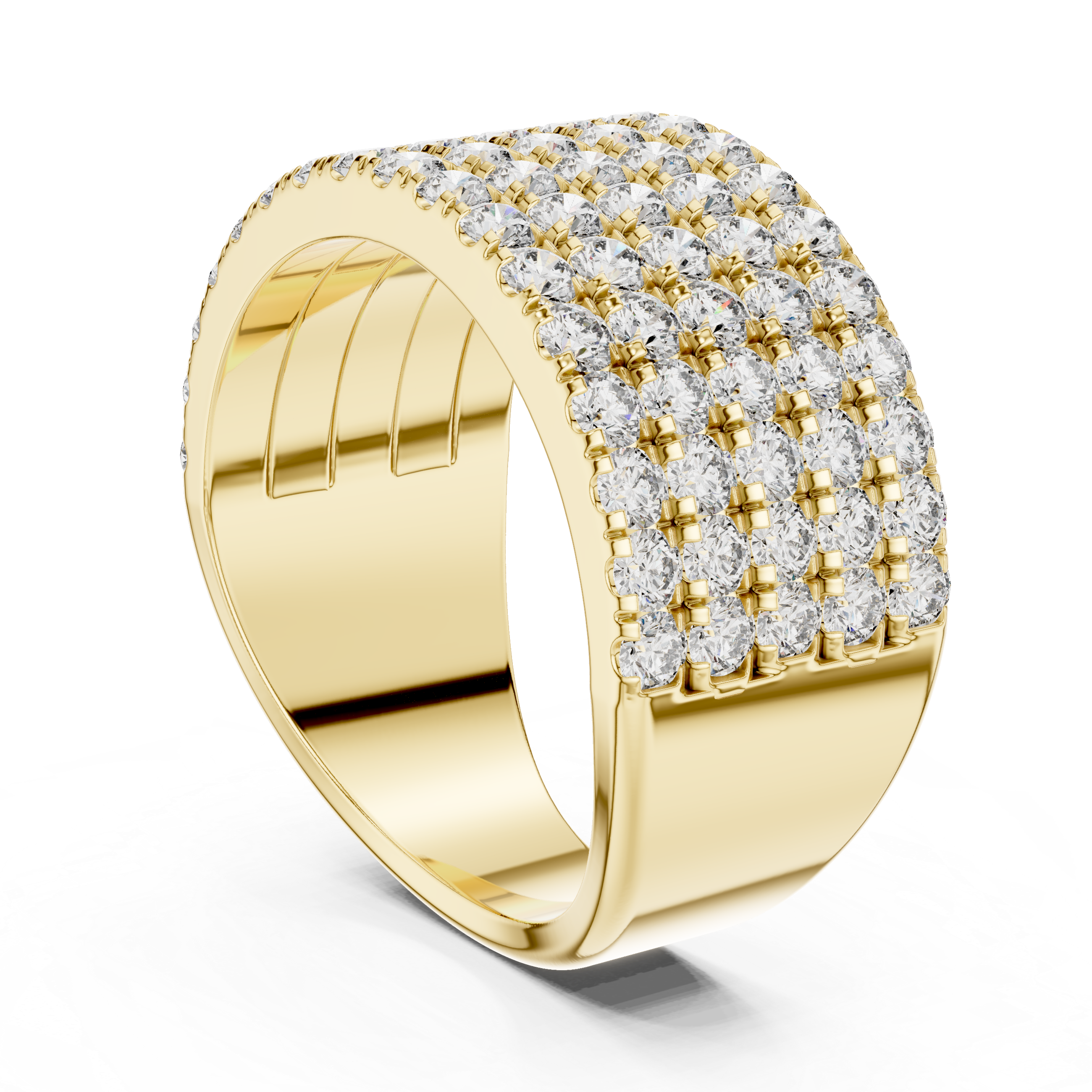 A radiant cascade of diamonds wrapped in a warm rose gold embrace sparkle