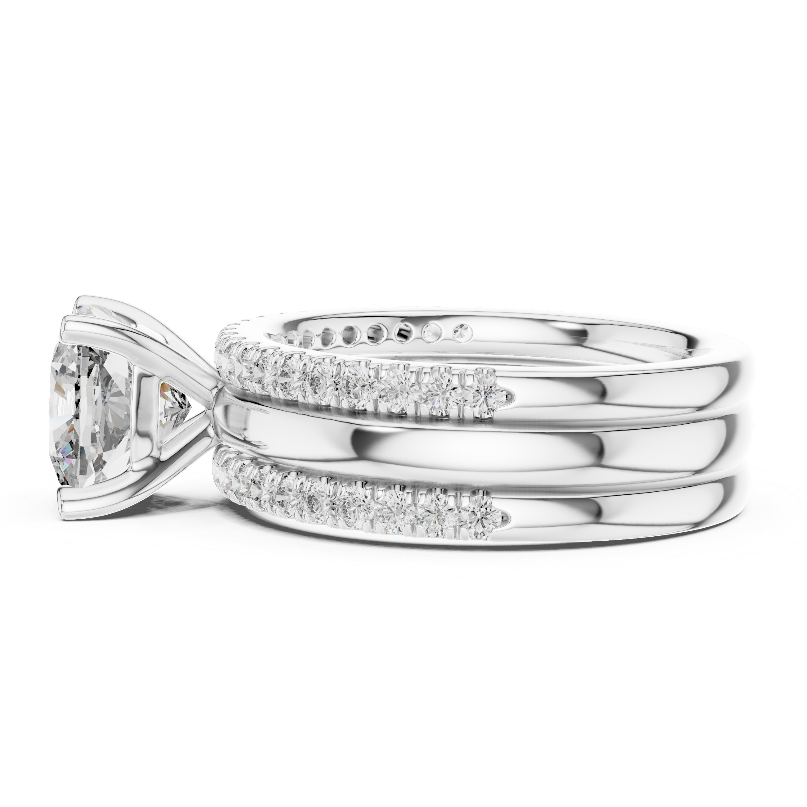 Elegant Rose Gold Cushion-Cut Diamond Engagement Ring with Pavé Band