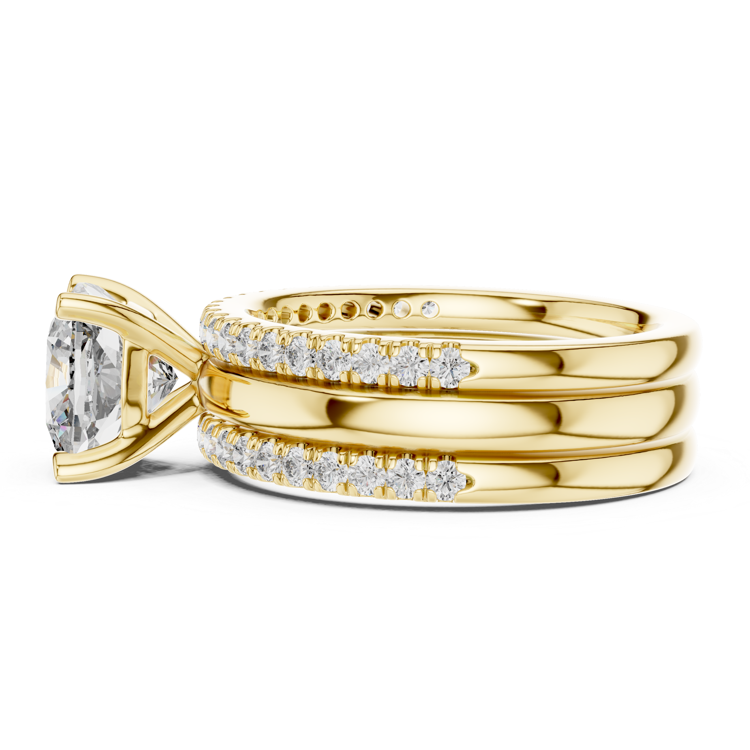 Elegant Rose Gold Cushion-Cut Diamond Engagement Ring with Pavé Band