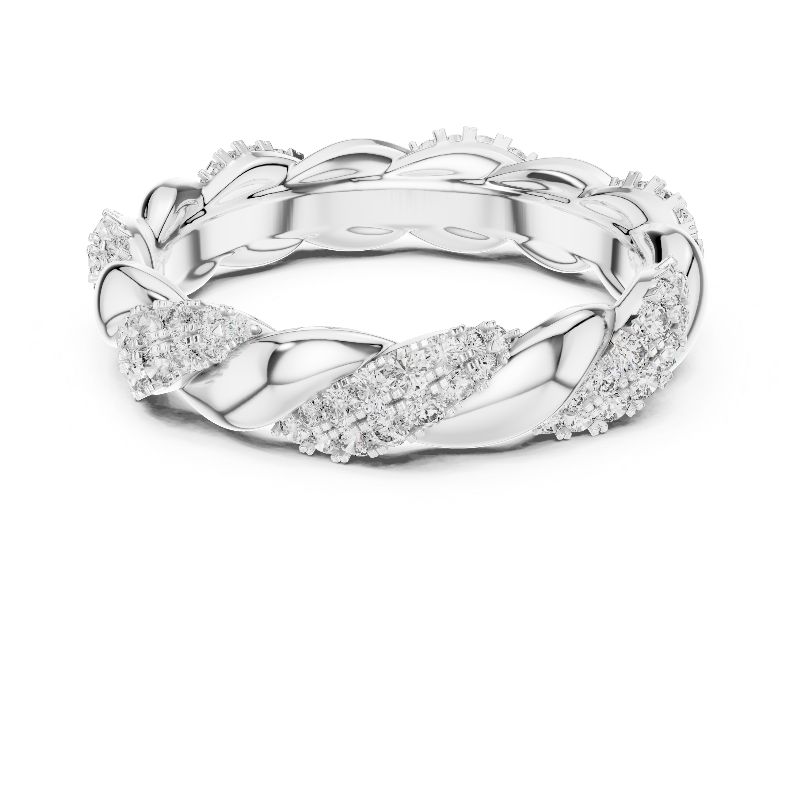 Elegance Entwined: Gold and Diamond Twist Ring.