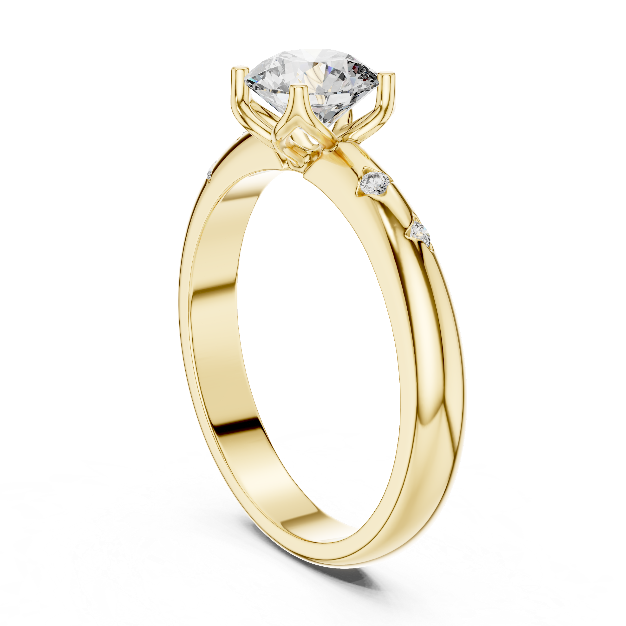 Elegant Yellow Gold Diamond Solitaire Engagement Ring