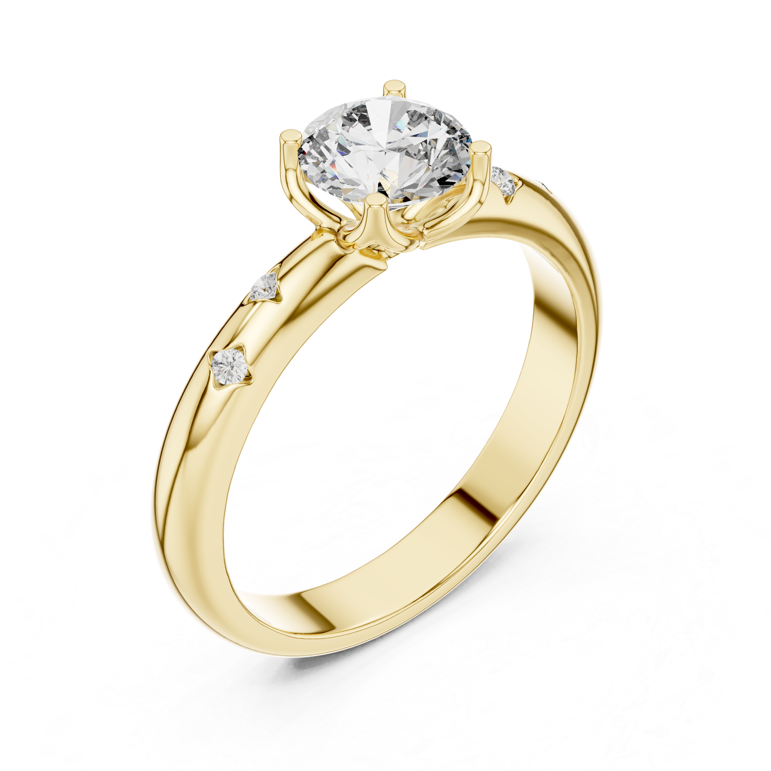 Elegant Yellow Gold Diamond Solitaire Engagement Ring